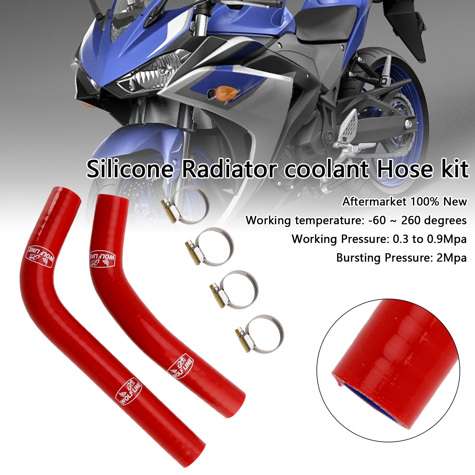 Silicone Radiator coolant Hose For Yamaha MT-03 MT-25 YZF R3 R25 2015-2024