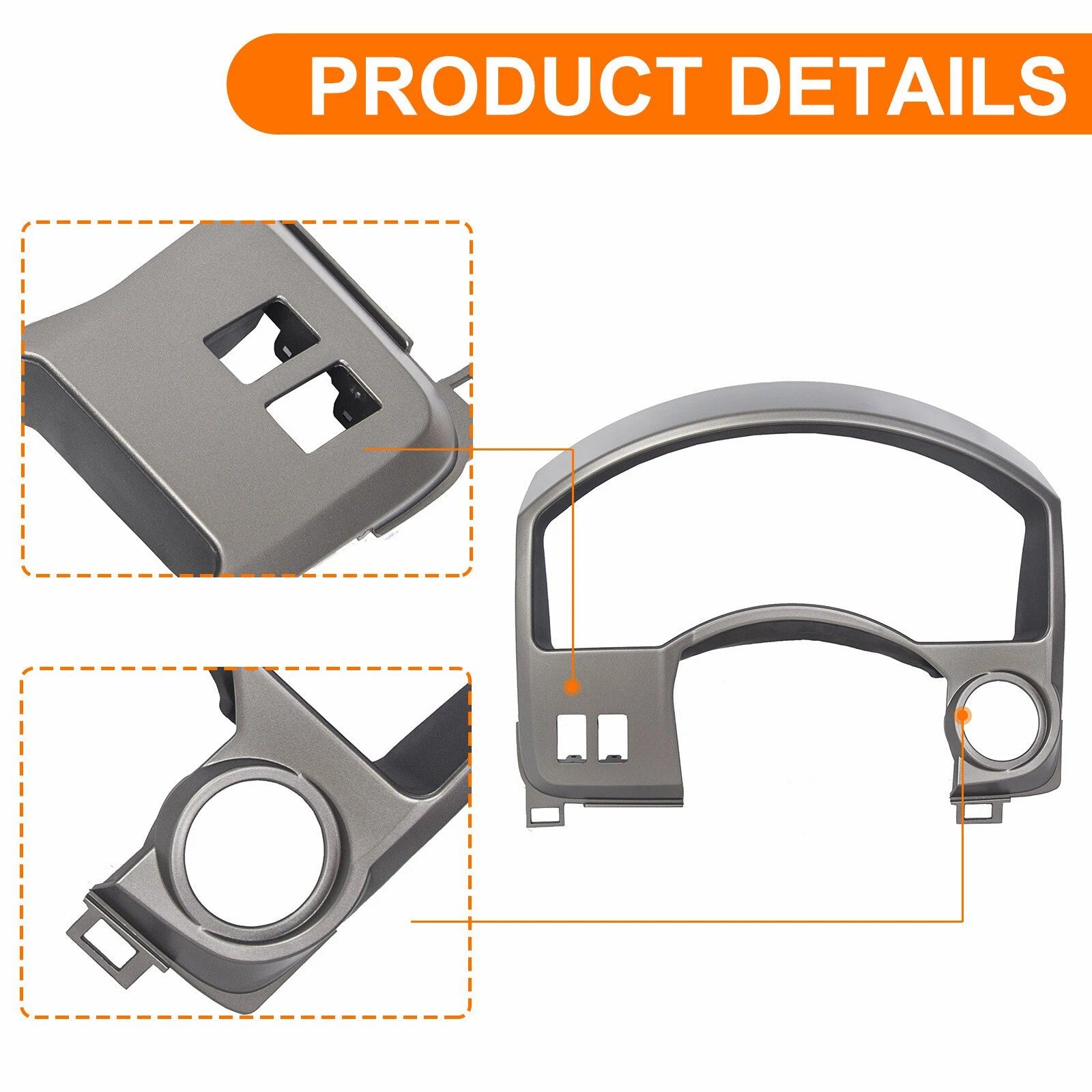 2004-2006 Nissan Titan Armada Dash Panel Gauge Cover Trim Gray 68240-7S000