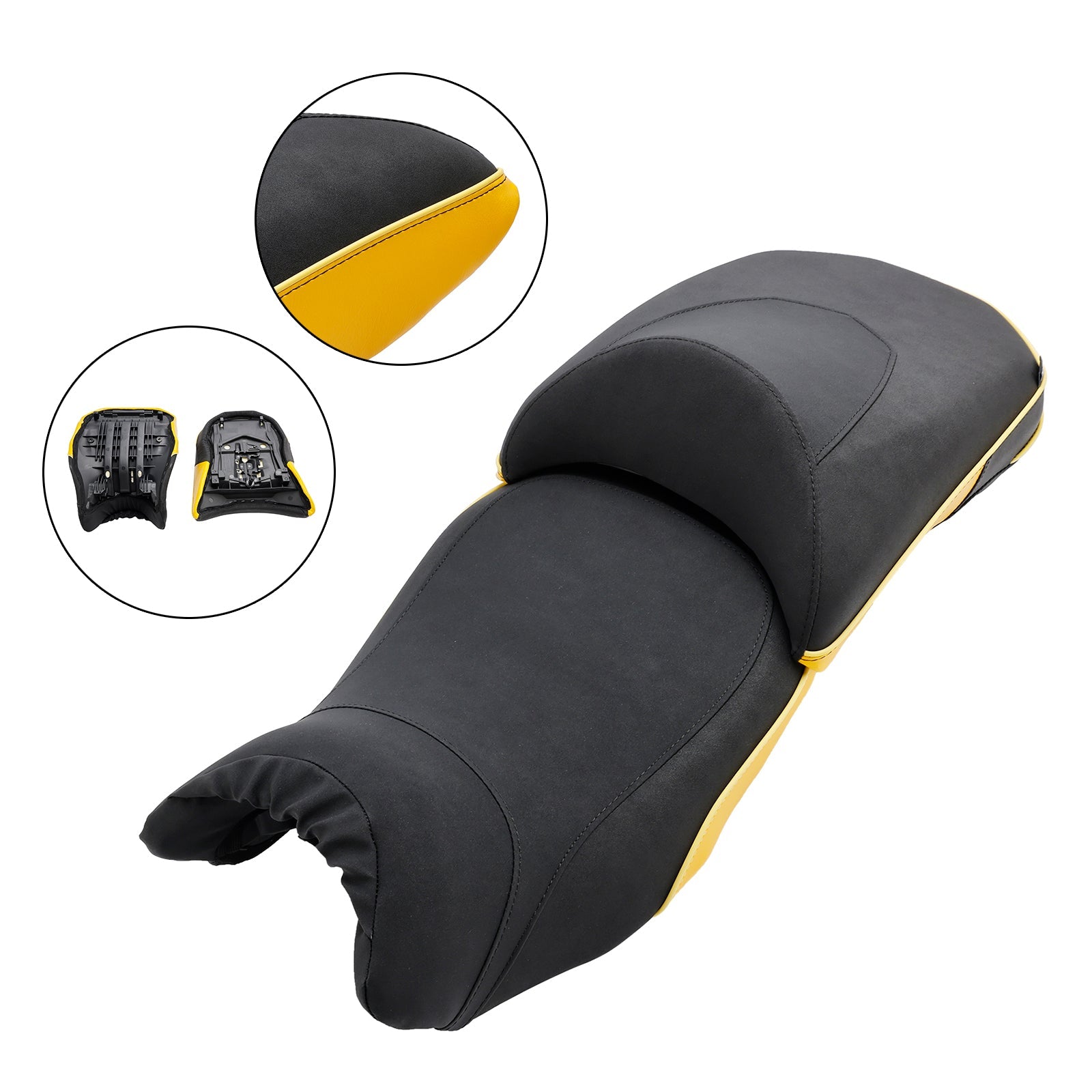 Rider Passenger Seat Front Rear Cushion Fit Yellow For Bmw R1200Gs 14-18 R1250Gs