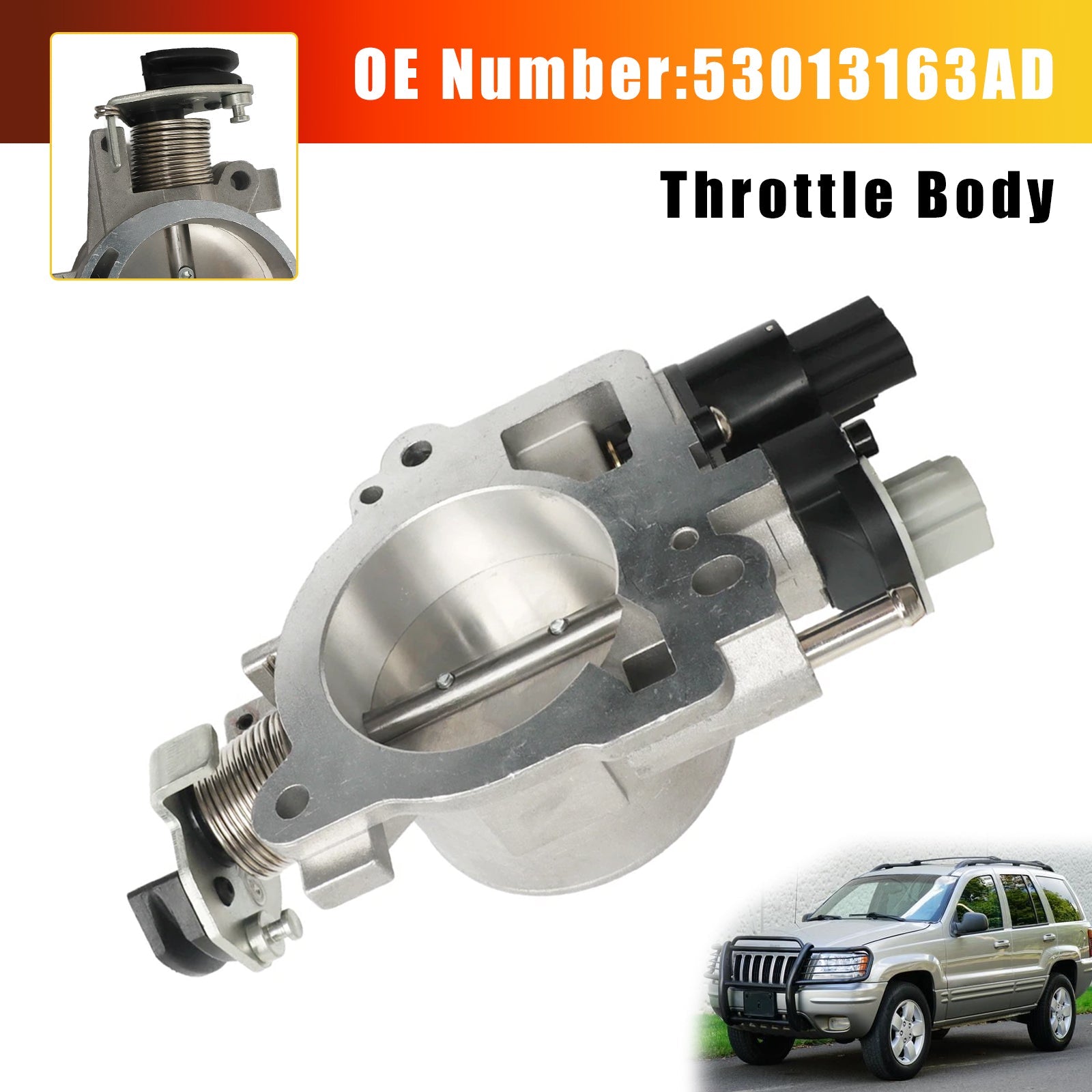 2002 For Jeep Grand Cherokee Laredo,Limited,Overland,Sport 4.7L V8 - Gas Throttle Body Assembly 53013163AD