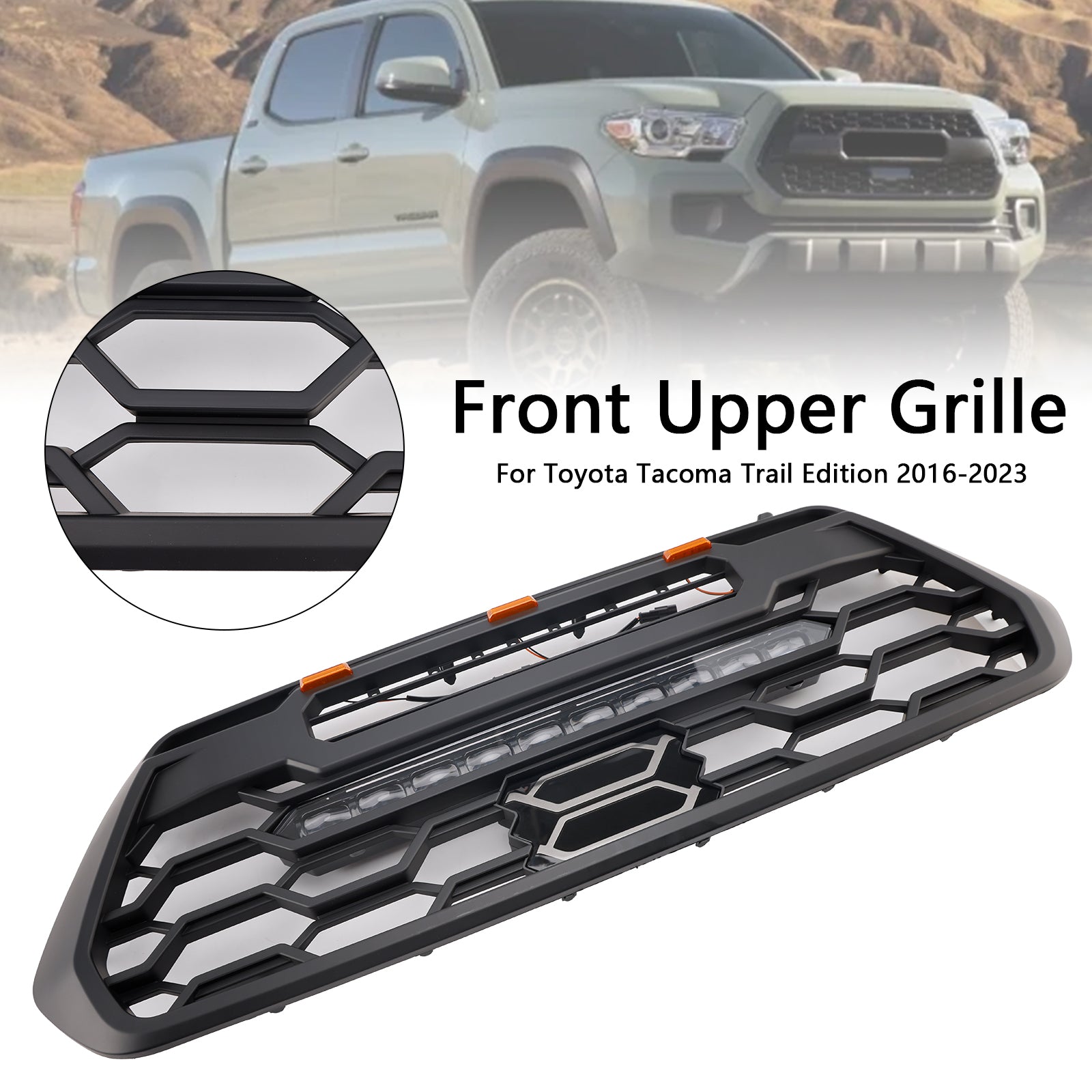 2016-2023 Toyota Tacoma W/ LED Light Front Bumper Grill Grille