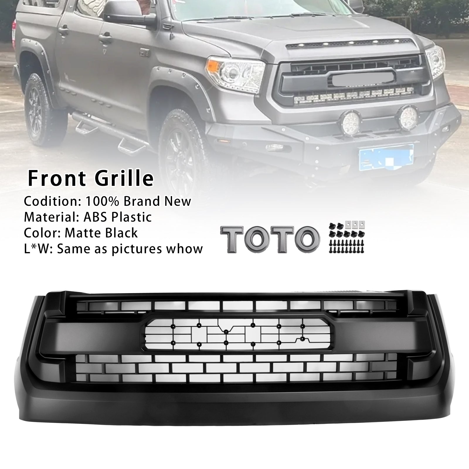 2014-2018 Toyota Tundra TRD PRO Matte Black Honeycomb Front Grill Grille