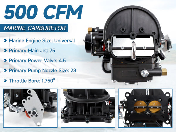 Marine Carburetor 500 CFM Electric Choke 0-80402-2 For Holley 2300 Gas