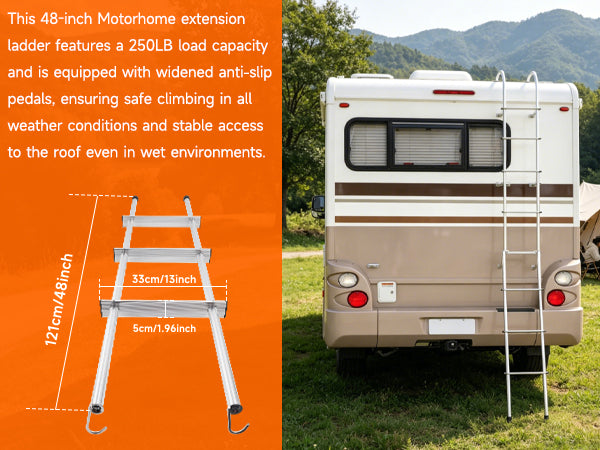 503L 48" Aluminum Universal RV Ladder Extension For all 1" Tube RV Ladders