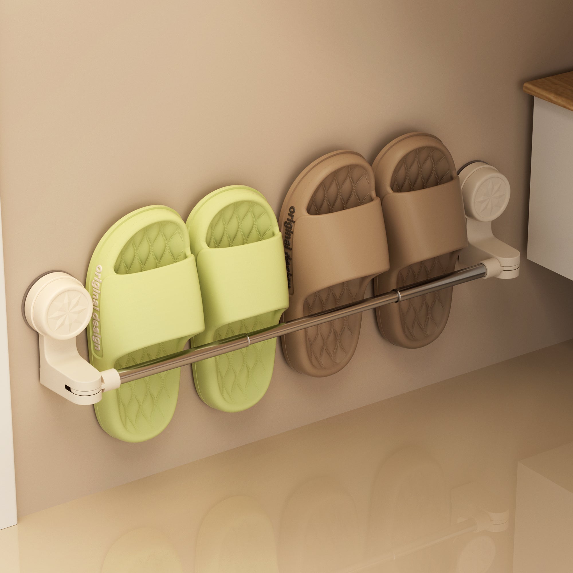 2x RV Shower Corner Storage Bar  Adjustable Stainless Steel Rod 11.8-23.6 inches