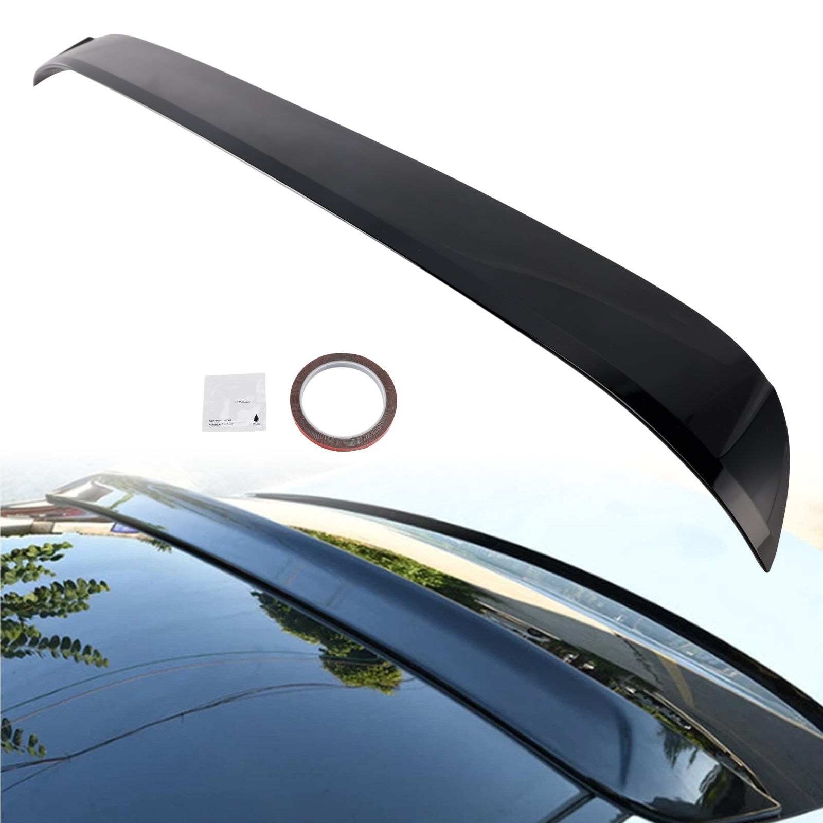 Gloss Black Rear Roof Wing Spoiler Lip For Mercedes-Benz C-Class W205 2014-2021