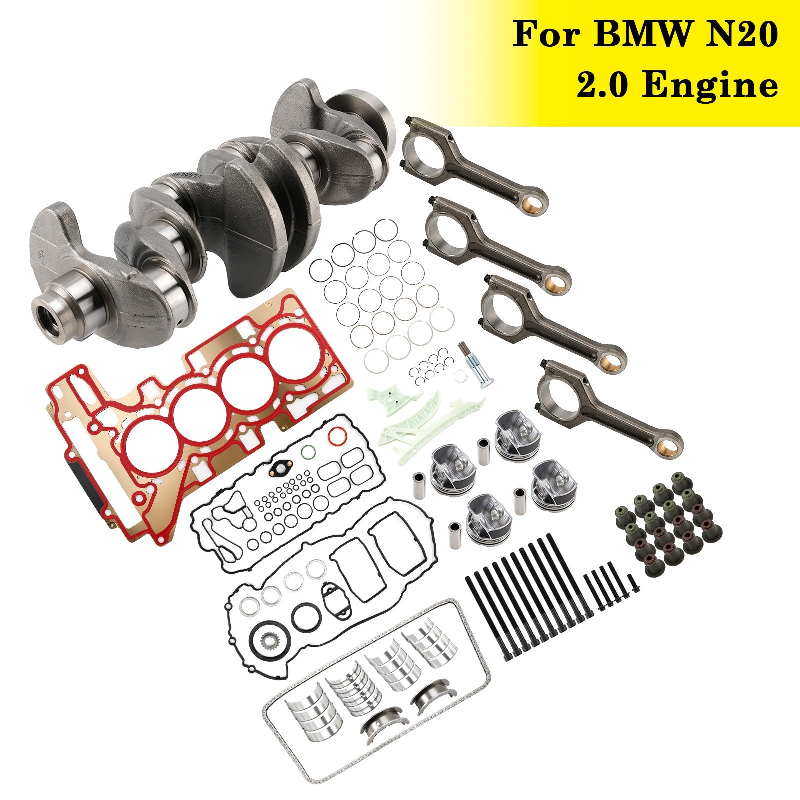 2013-2017 BMW X5 28ix (EUR) F15 N20 Overhaul Rebuild Kit Crankshaft/Conrods/Piston Kit/Gasket 11217640165