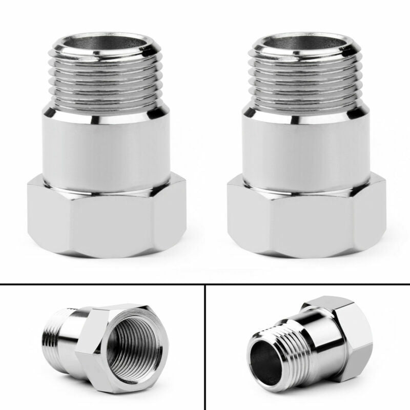 2PCS Oxygen Sensor Test Pipe Extension Extender Adapter Spacer M18X1.5 Bung 32mm