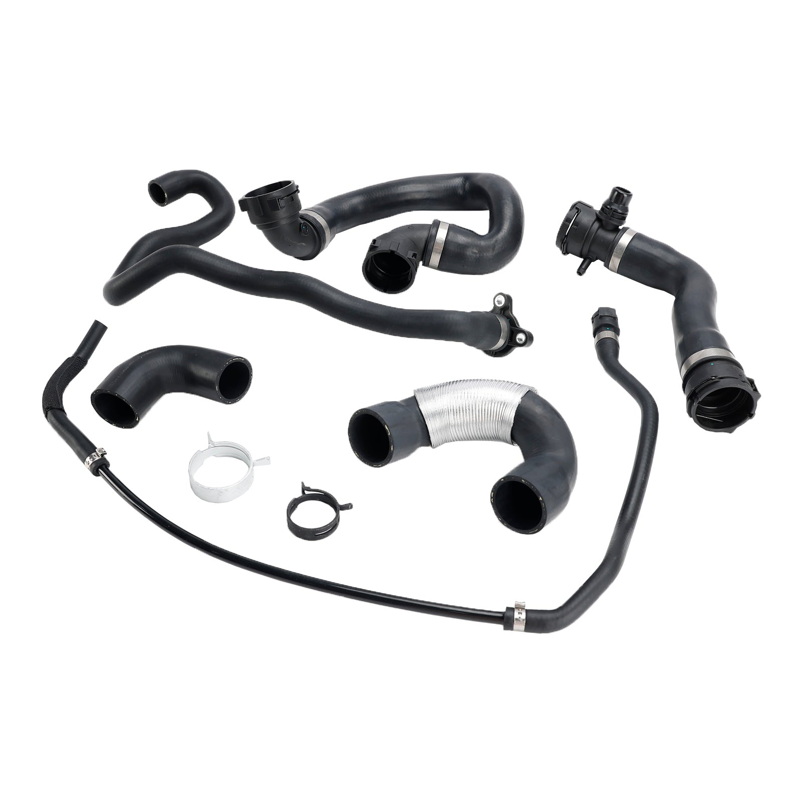 BMW 335xi 2007-2008 6PCS Radiator Coolant Water Hose Pipe Kit W1939C 17128634285 11537598234 17127600131