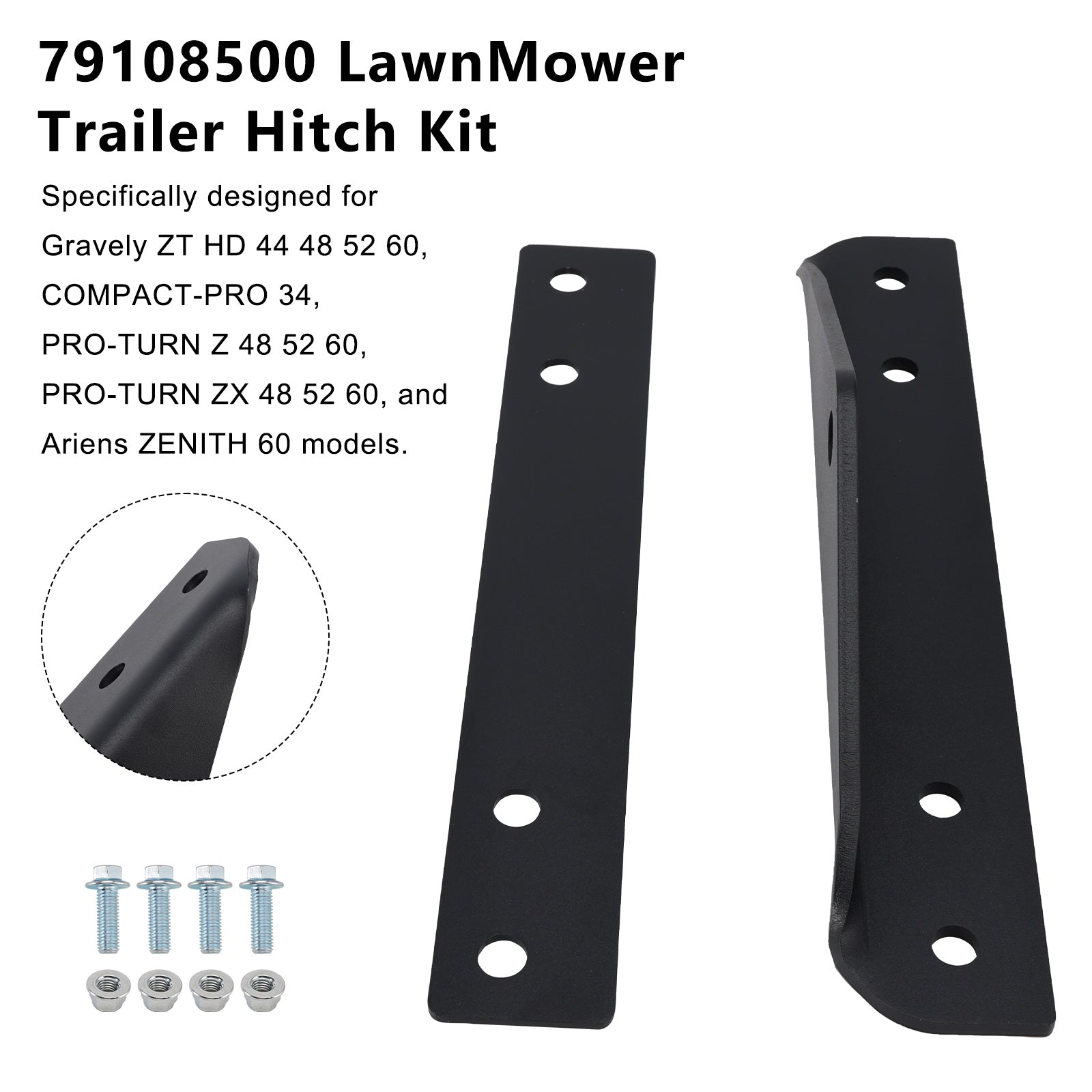 79108500 LawnMower Trailer Hitch Kit For Gravely Ariens48 52 60Zero Lawn Tractor