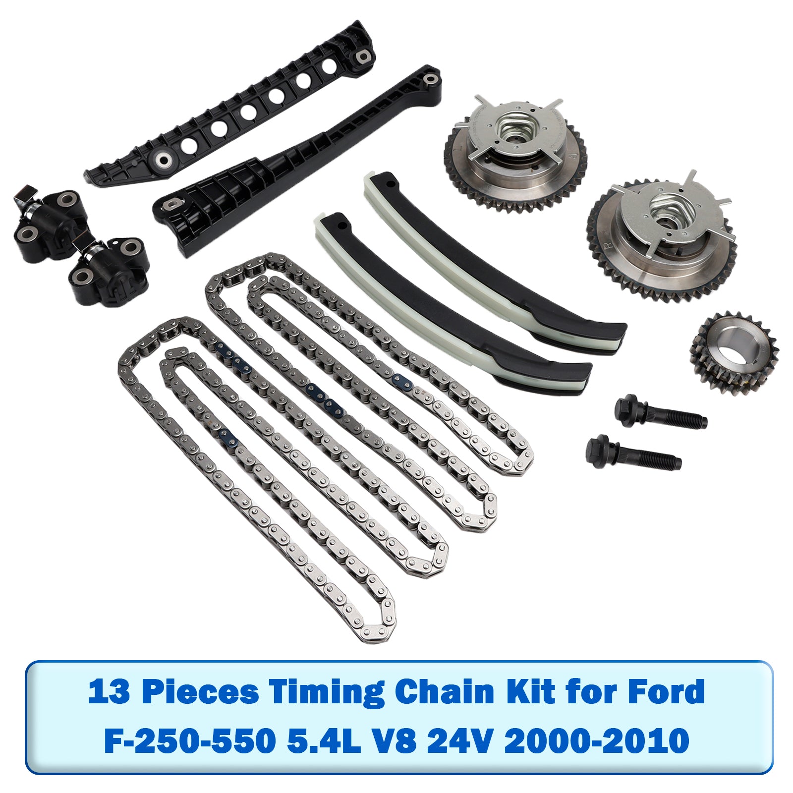 13 Pieces Timing Chain Kit for Ford F-250-550 5.4L V8 24V 2000-2010