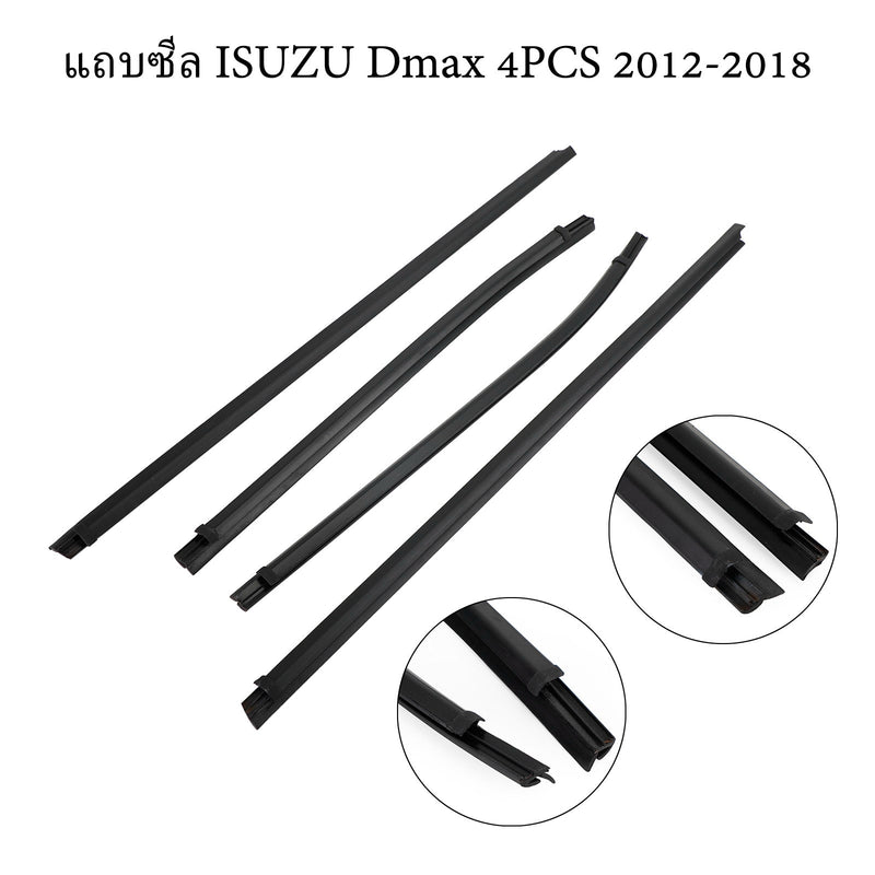 4PCS Weatherstrip for Isuzu Dmax 2012-2018 8-98052197-2 8-98052198-2 8-98340807-0 8-98340808-0