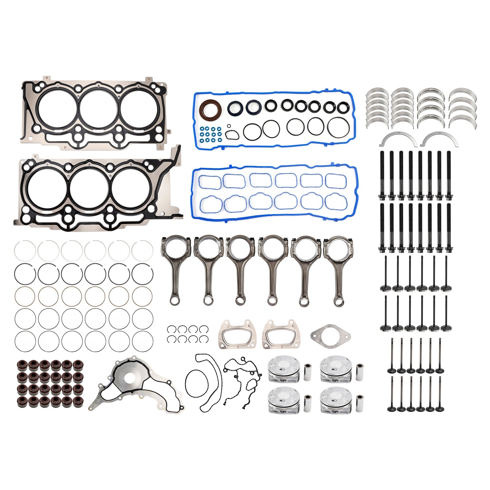 2011-2015 JEEP GRAND CHEROKEE 3.6L 3604CC 220CID V6 DOHC 3.6L Engine Rebuild Overhaul Kit 5184088AF H1517CPA