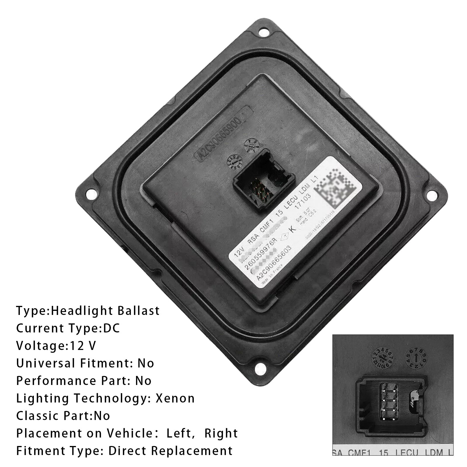 LED Headlight Ballast Control Unit Module A2C90665603??260559976R