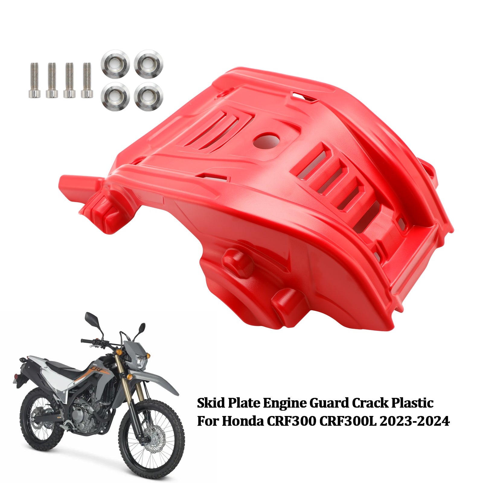 Skid Plate Engine Guard Crack Plastic For Honda CRF300 CRF300L 2023-2024