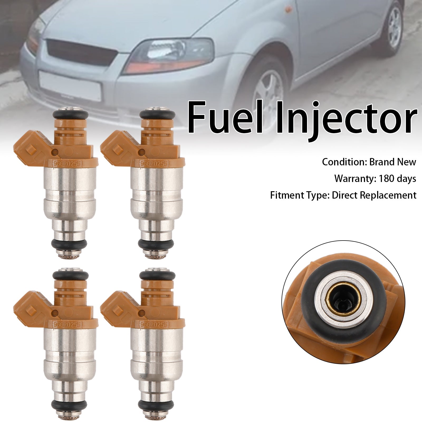 4PCS Fuel Injector 96620255 Fit Chevrolet Fit Daewoo Matiz 0.8L 1.0L 9