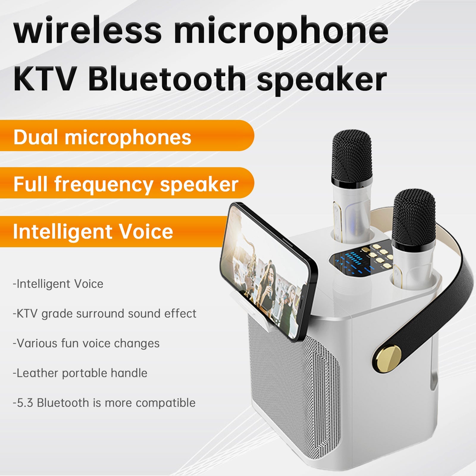 Wireless Bluetooth Speaker Dual Microphone Karaoke Home Portable Karaoke Speaker