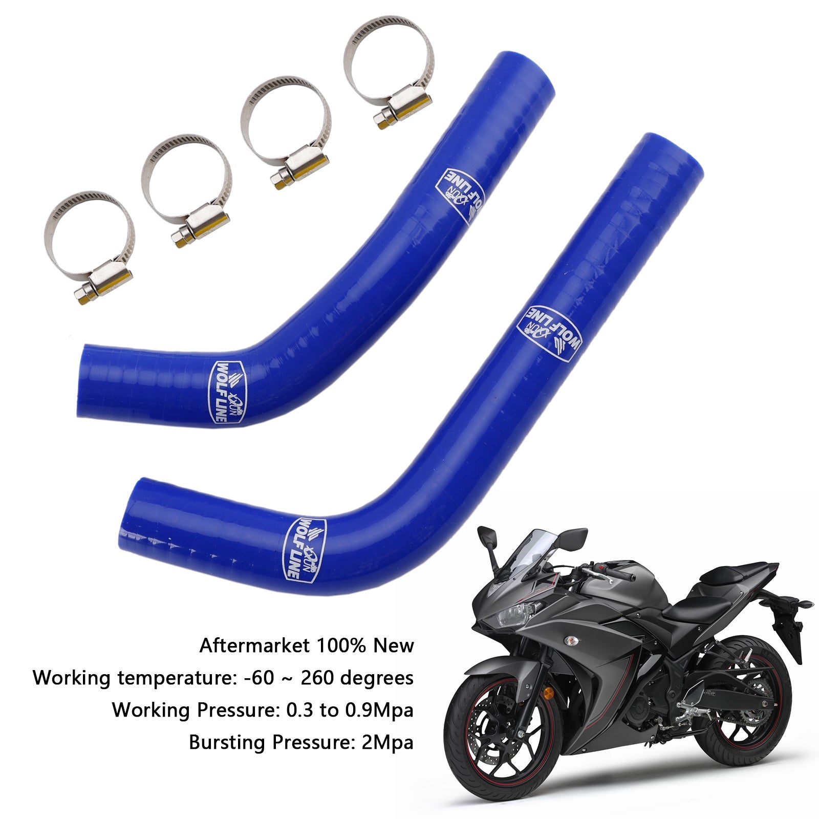 Silicone Radiator coolant Hose For Yamaha MT-03 MT-25 YZF R3 R25 2015-2024
