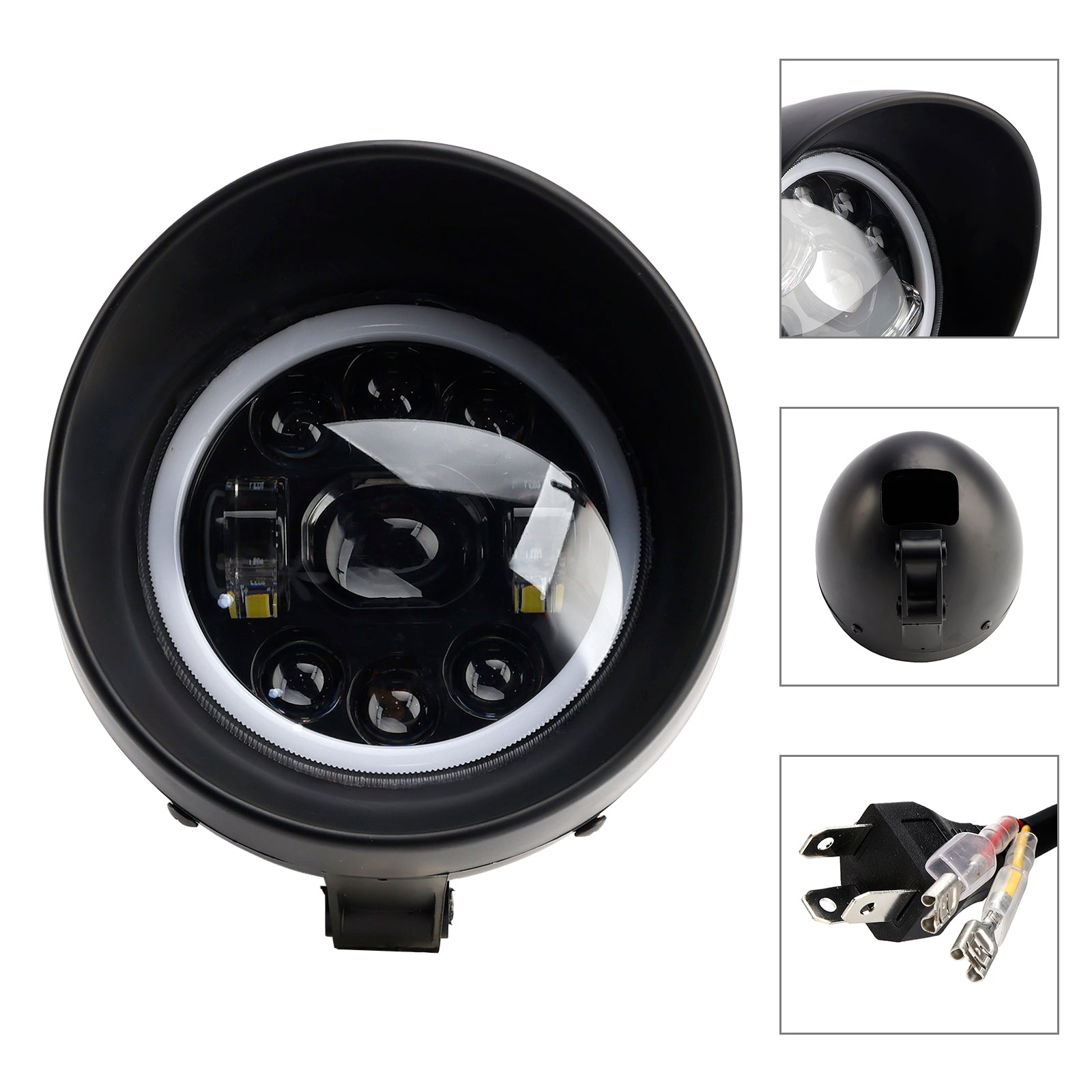 5.75" Motorcycle Spotlight Headlight Fog 9-Bulbs For Motorcycle Scooter Chrome