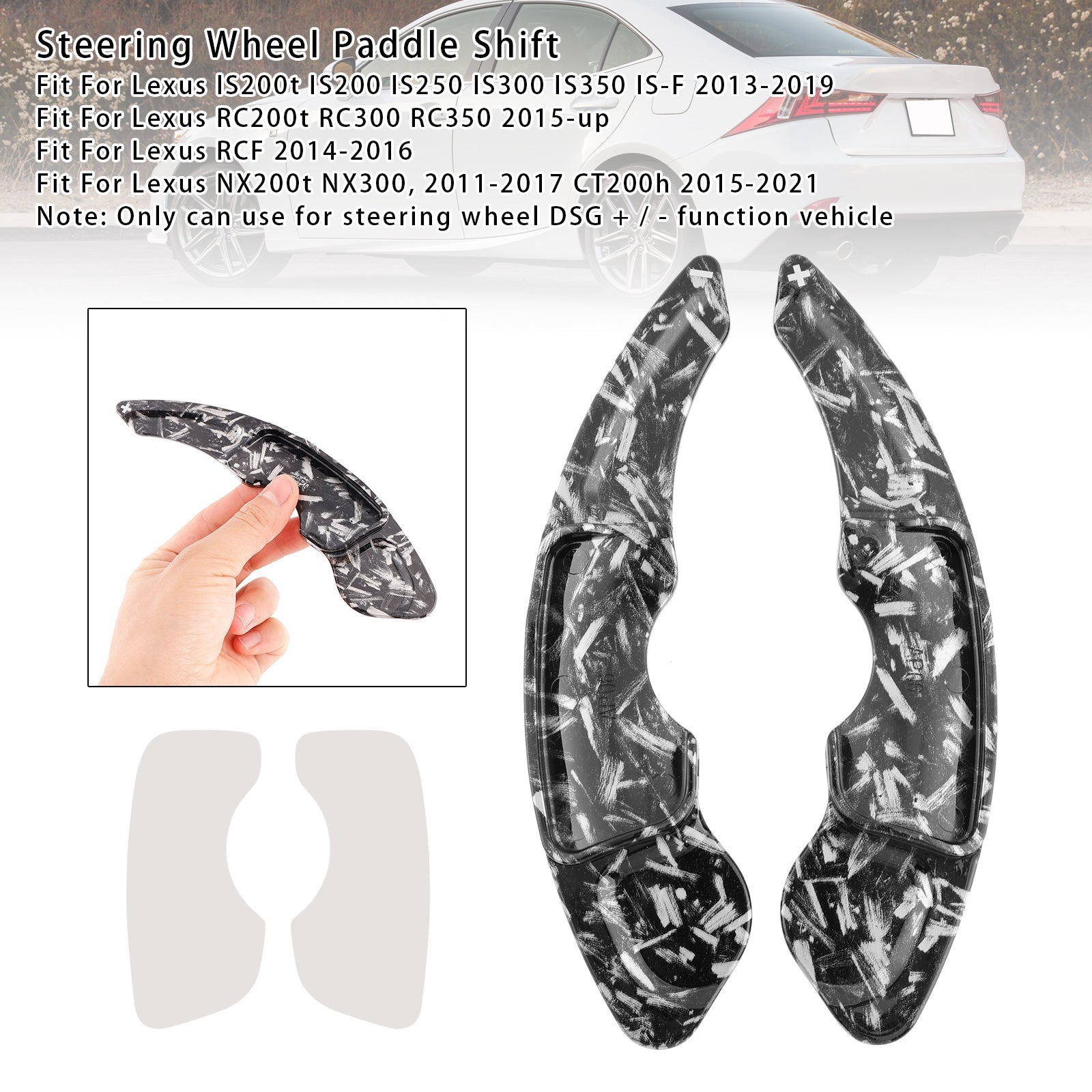 Steering Wheel Paddle Shifter Extensions For Lexus IS RC RCF NX