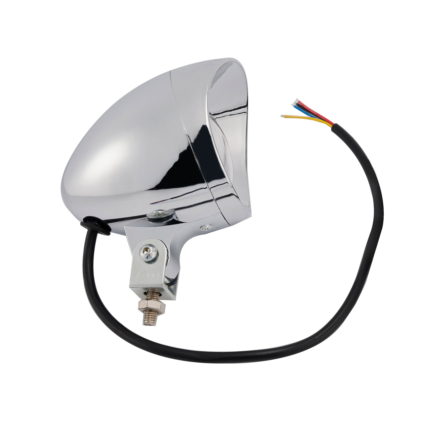 Motorcycle Beam Headlight Fog Lamp Custom Chrome #D21 For Racer Bobber Chopper