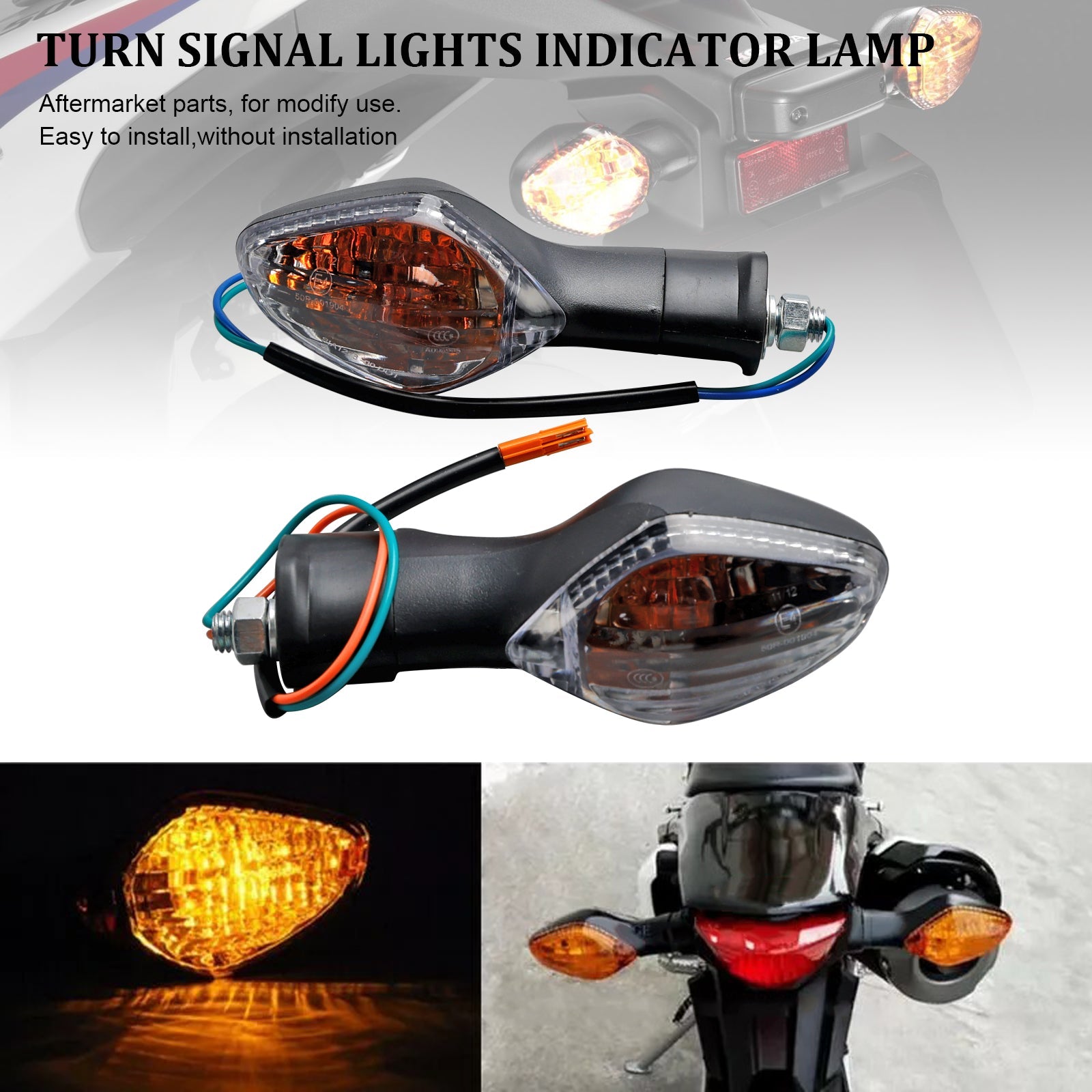 Turn Signal Lights Indicator Lamp For Honda CBR500 CBR650F CTX700 MSX125