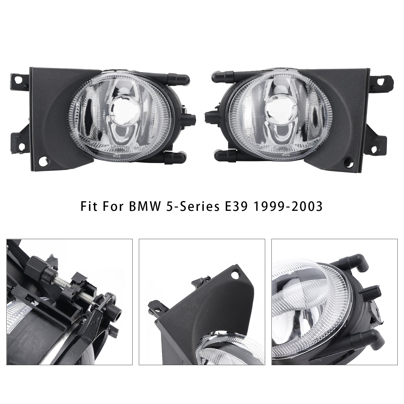 1999-2003 BMW E39 5-Series Pair Front Bumper Fog Light Without Bulbs