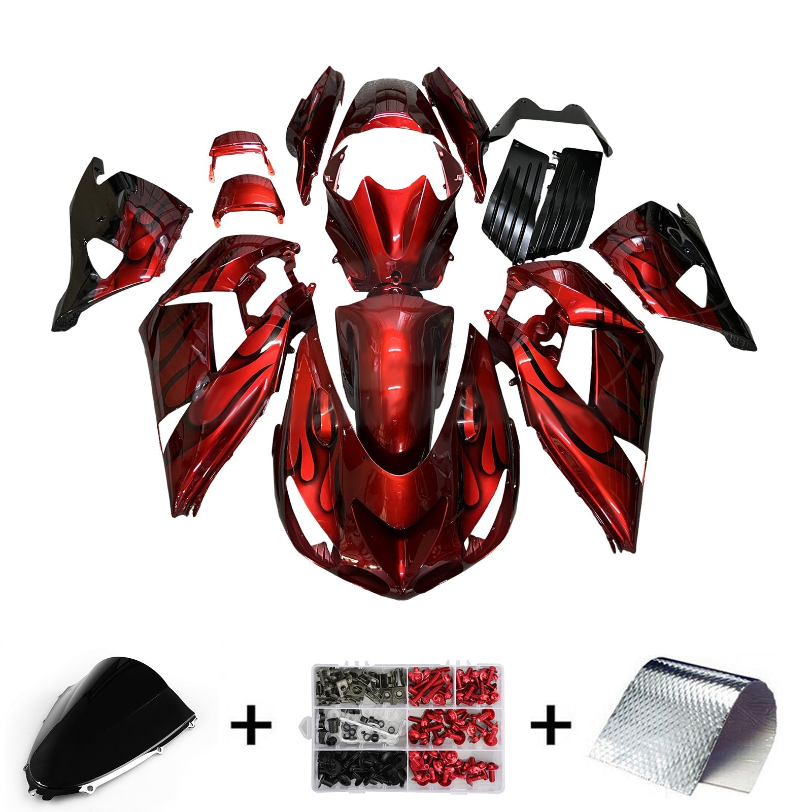 Injection Fairing Kit Bodywork fit For Kawasaki ZX14R ZZR1400 2006-2011