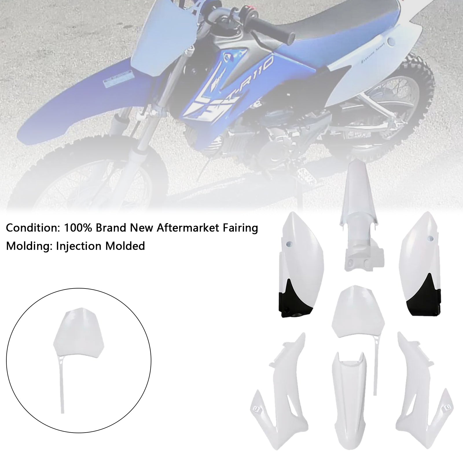 Yamaha TTR110 DIRT BIKE Body Plastic Kit Fender Fairing