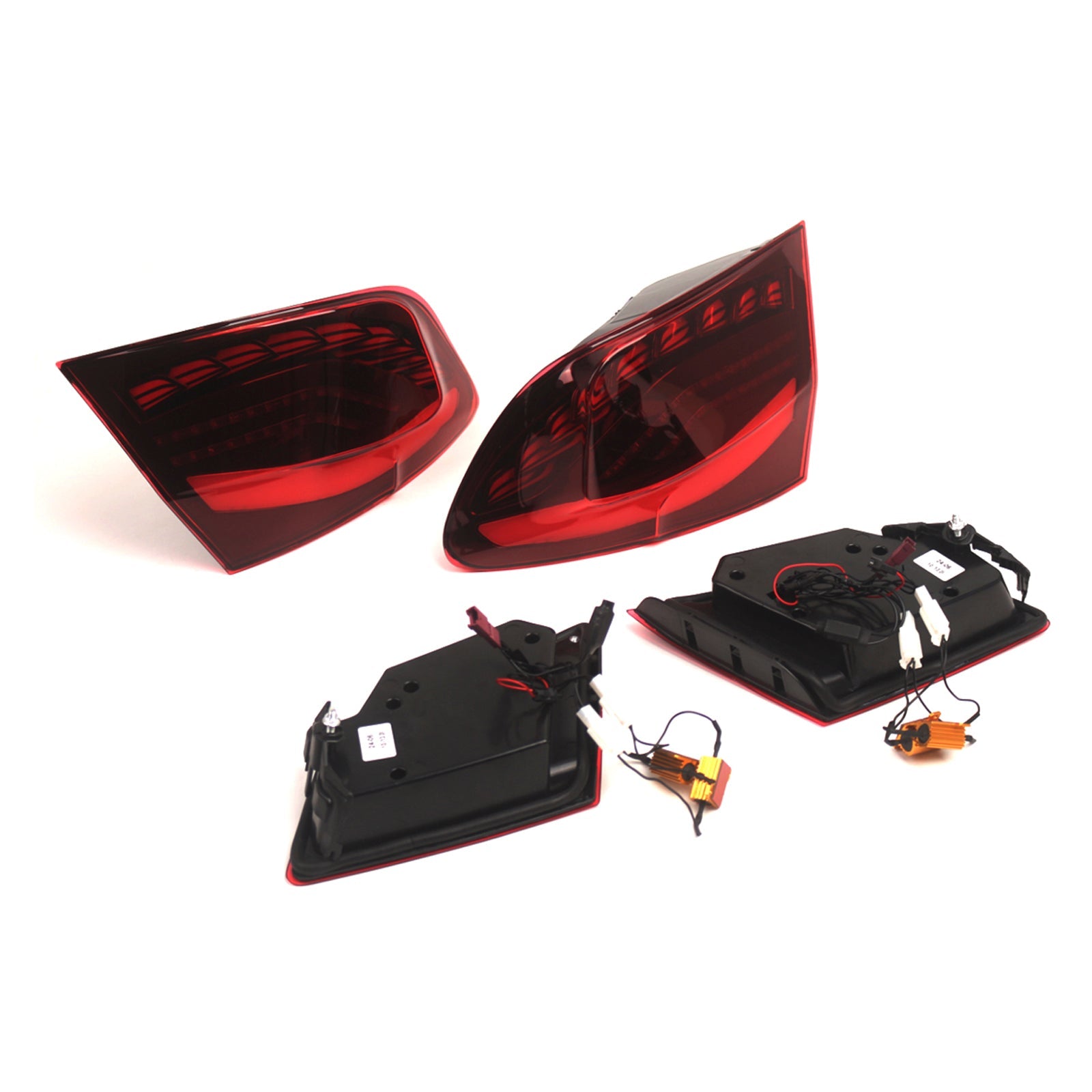 2010-2016 6th Gen 5-Series F10 F18 M5 L&R Red LED Tail Lights Rear Lamp Assembly