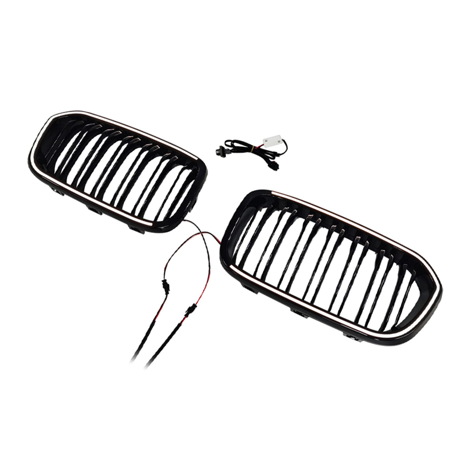 2015-2017  Fit BMW 1 Series F20 F21 Double Line Front Kidney Grill Grille Black