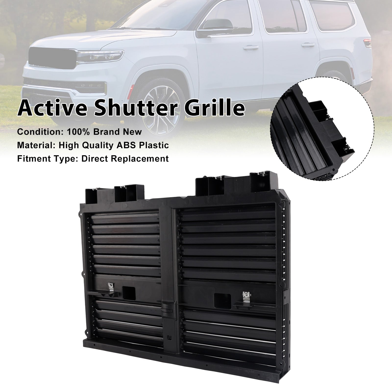 Front Radiator Shutter Assembly 68425775AC Fit Jeep Wagoneer 2022-2025 W/motor