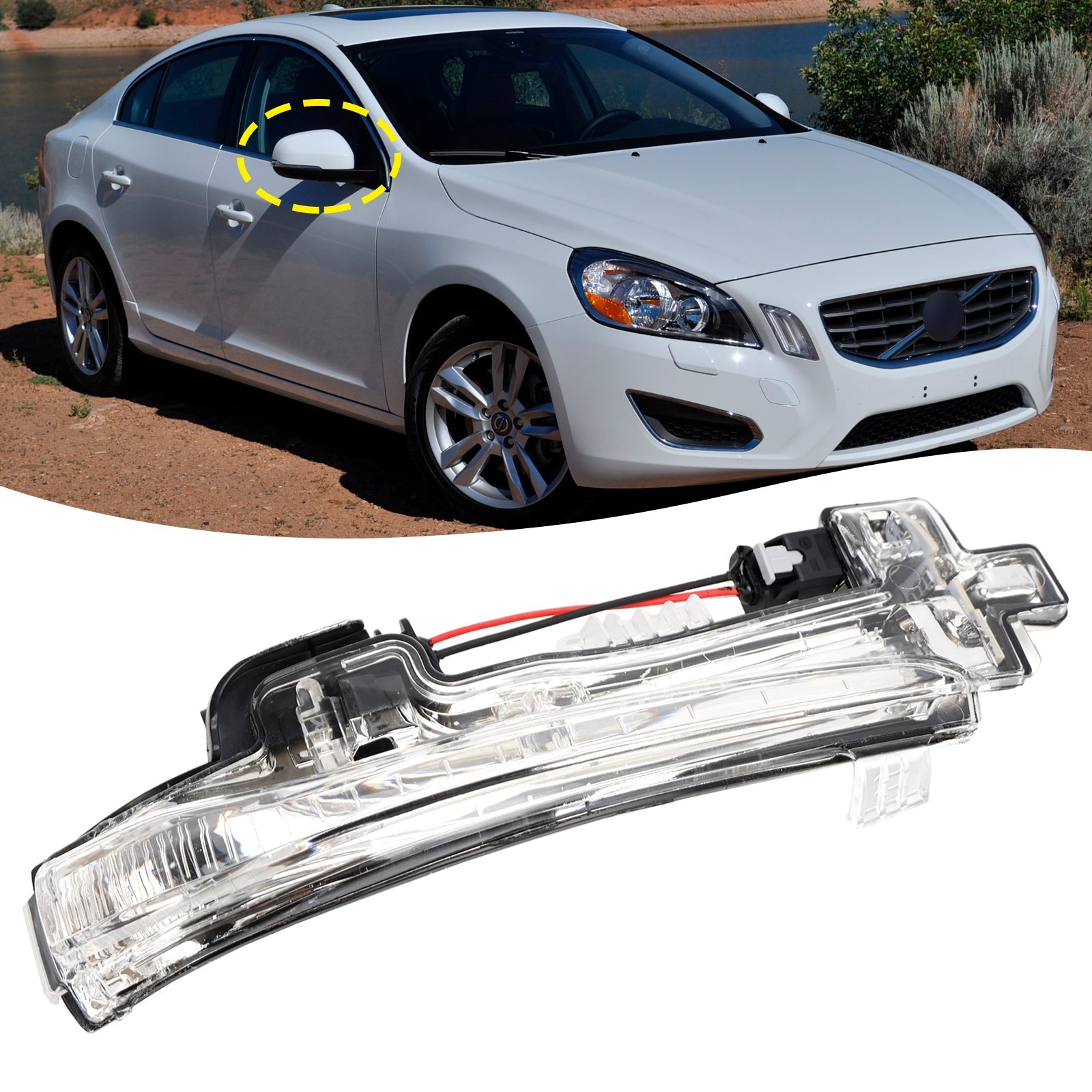 Right Wing Mirror LED Signal Indicator Light For Volvo V40 S60 S80 V60 V70