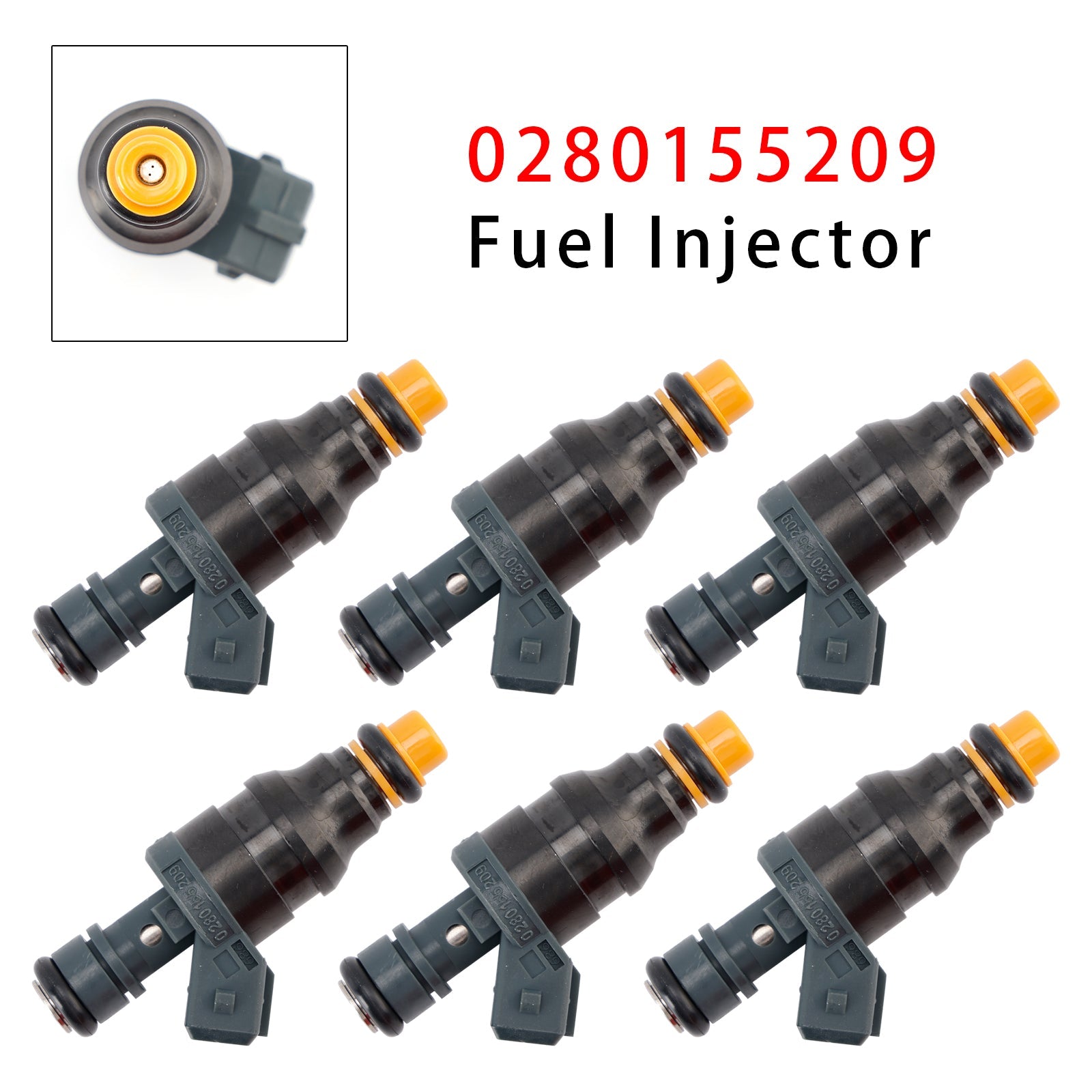 03.1993-05.2000 Mercedes-Benz Classe C Sedan (W202) 6Pcs Fuel Injector 852-12108 0280155209