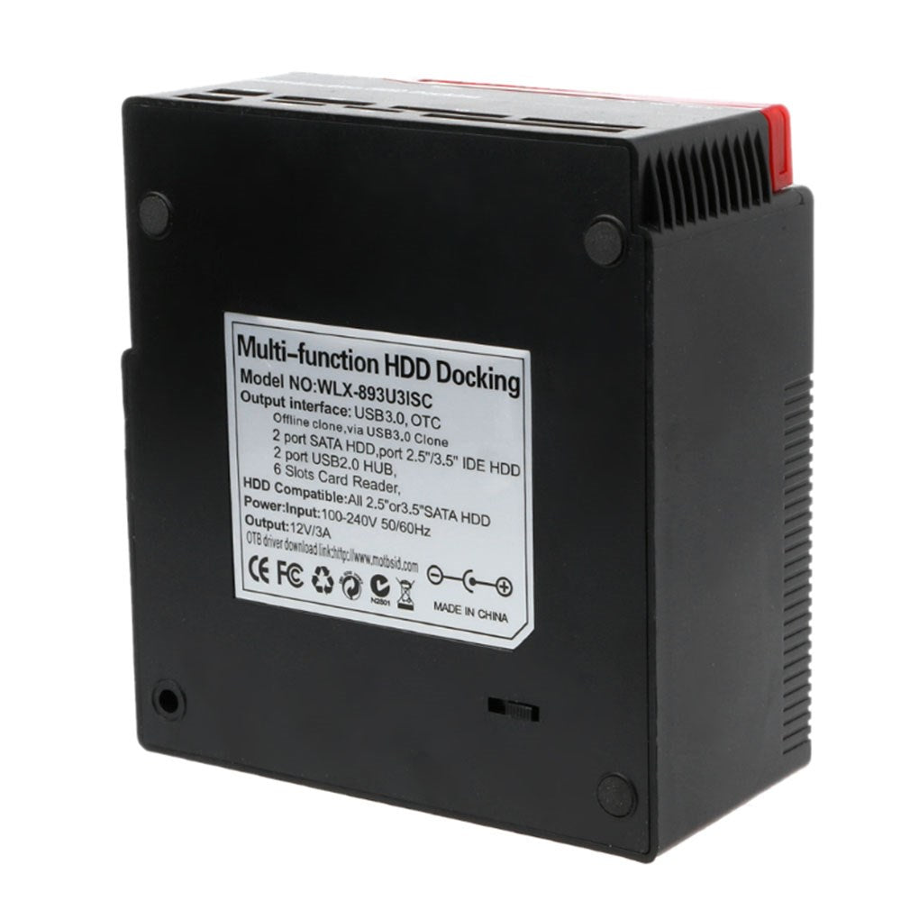3 IDE SATA 2.5" 3.5" HDD Hard Drive Disk Clone Docking Station Card Reader US