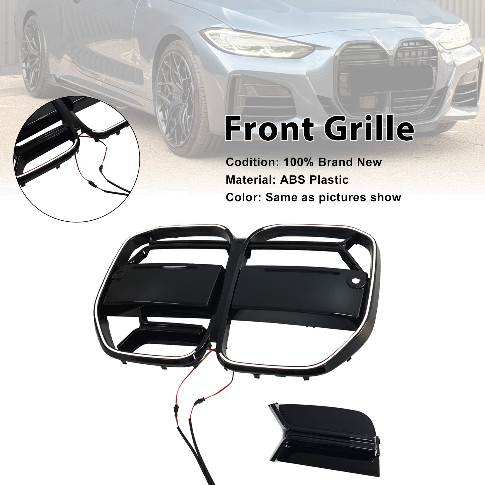 2020-2025 Fit BMW 4 Series G22 G23 G82 W/ACC CS-Style Front Bumper Grille Grill Fit BMW 4 Series G22 G23 G82  W/ ACC