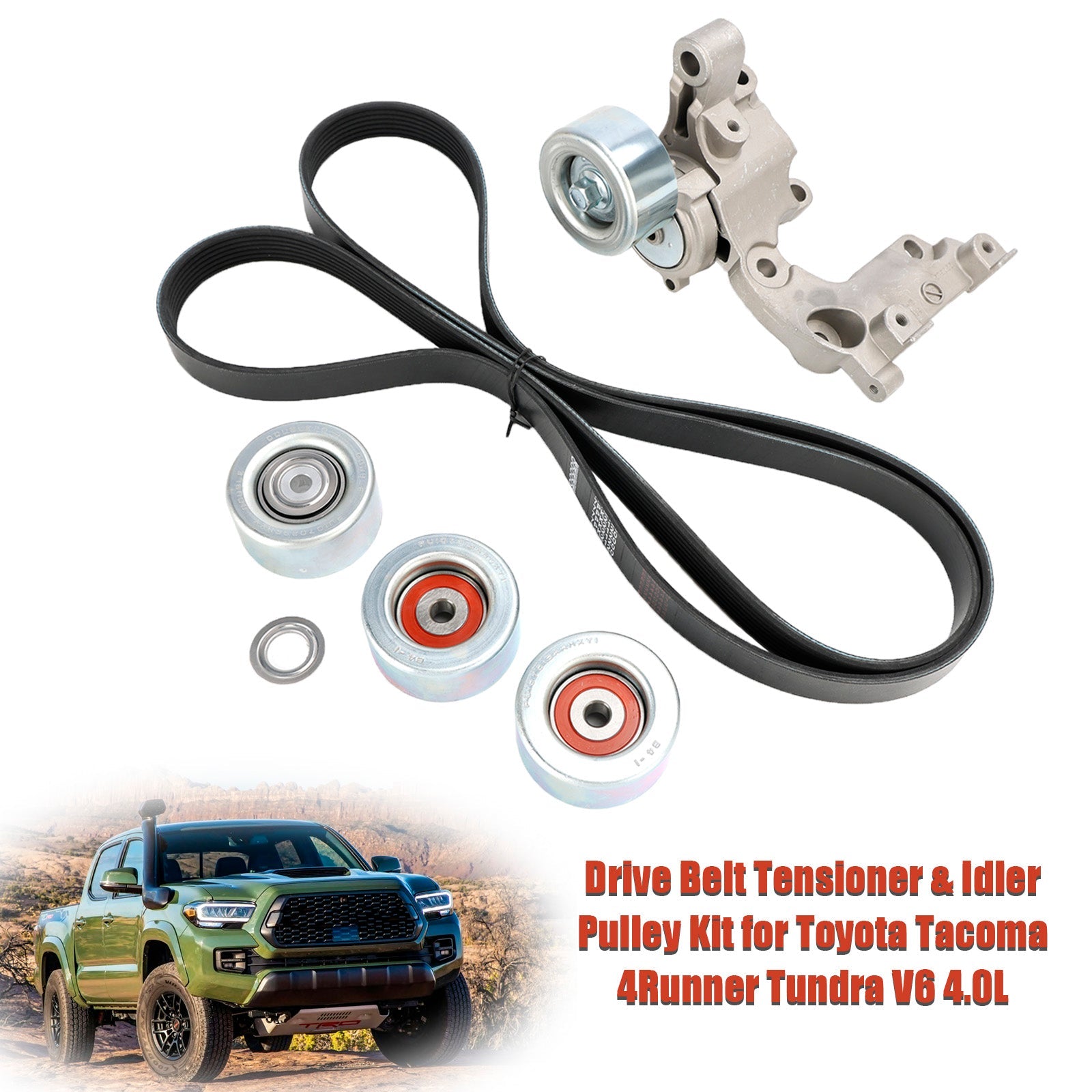 2005-2015 Toyota Tacoma V6 4.0L with 1GRFE Engines Drive Belt Tensioner & Idler Pulley Kit