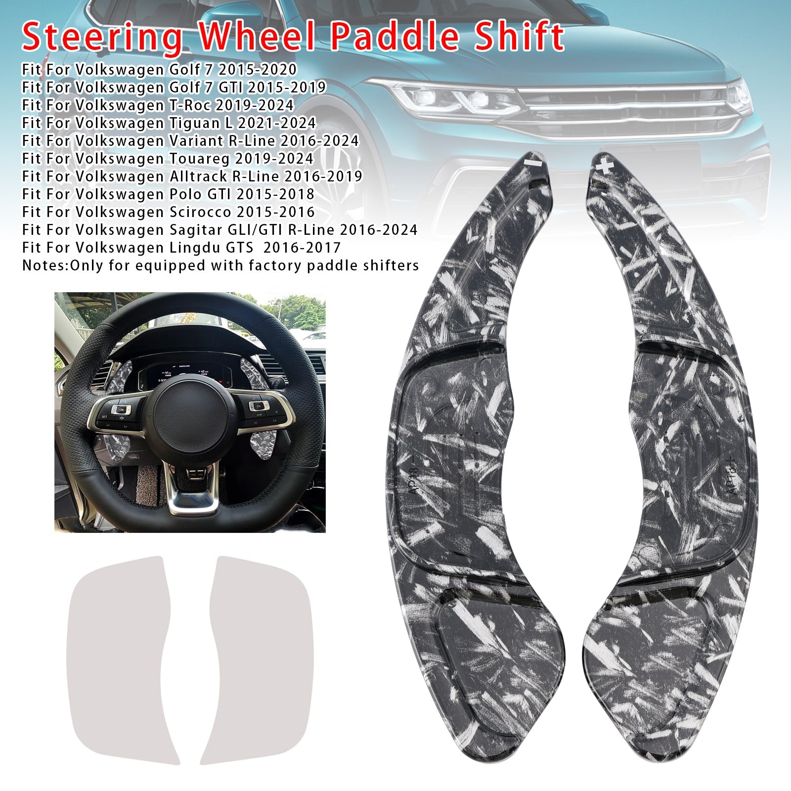 Steering Wheel Paddle Shifter Extension For VW Golf 7 T-ROC