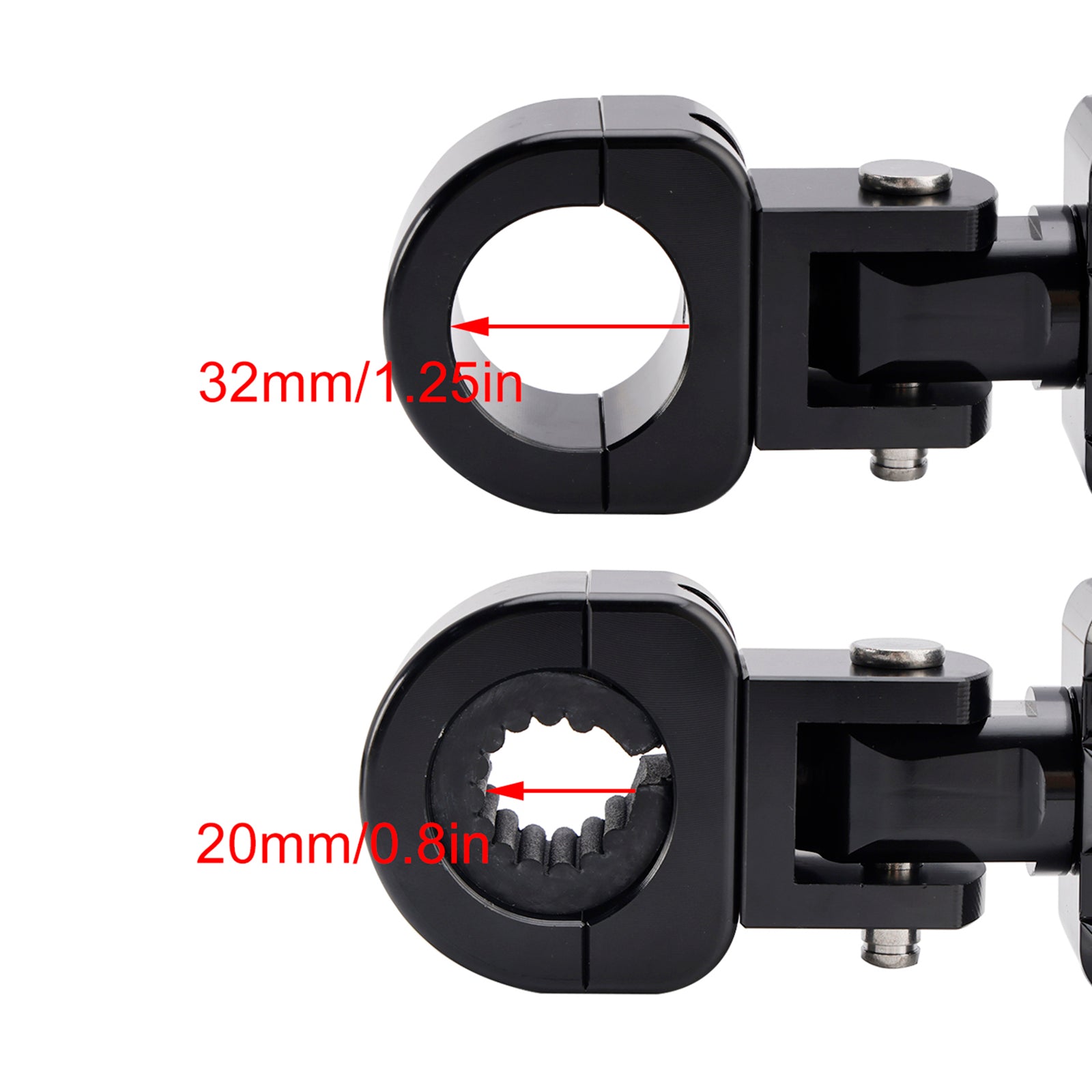 Universal Front Footrests Foot Pegs fit for motorcycle with 1.25" bars