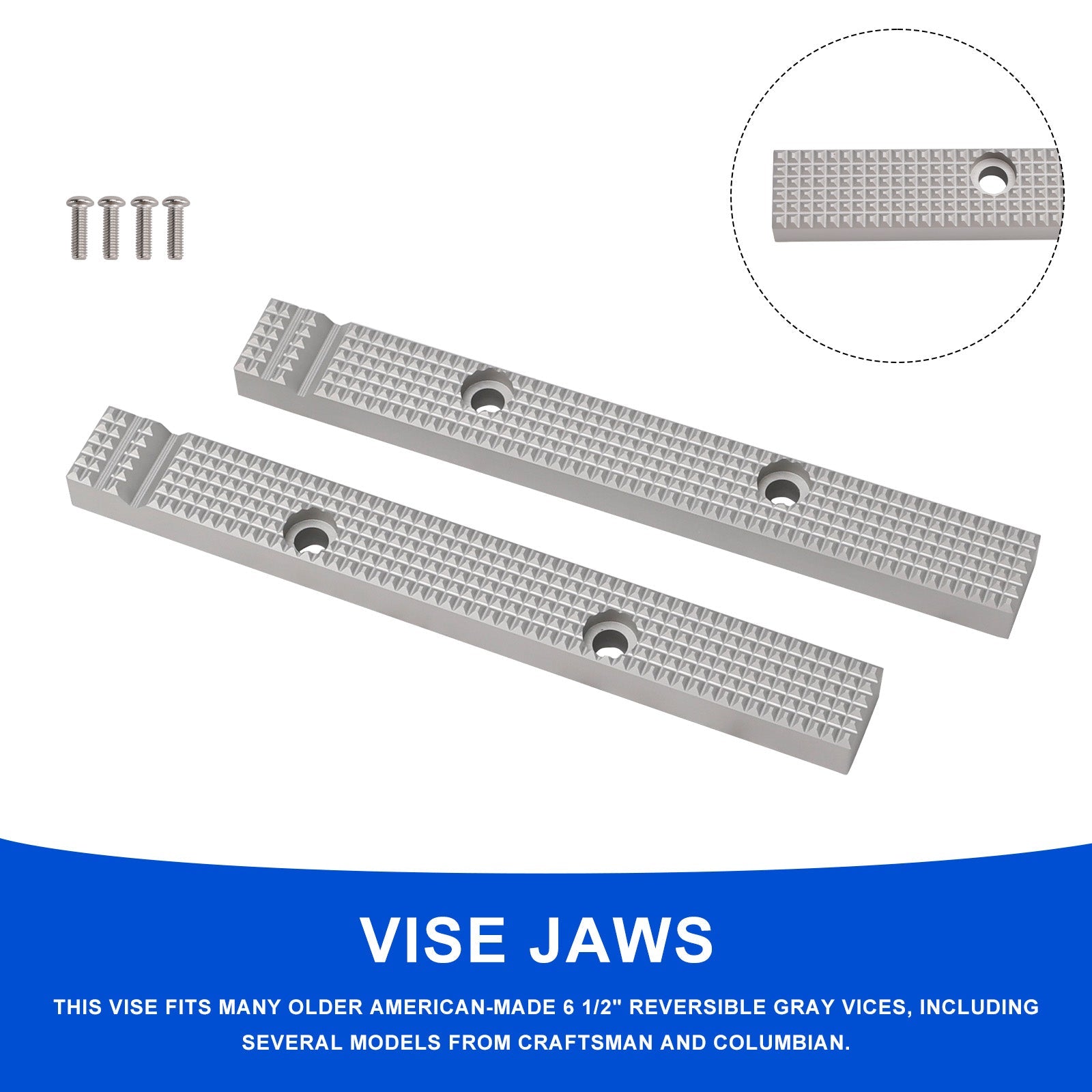 An Fitting Vise Jaw for most Older USA Models 6 1/2" Reversable Gray Vises for Craftsman