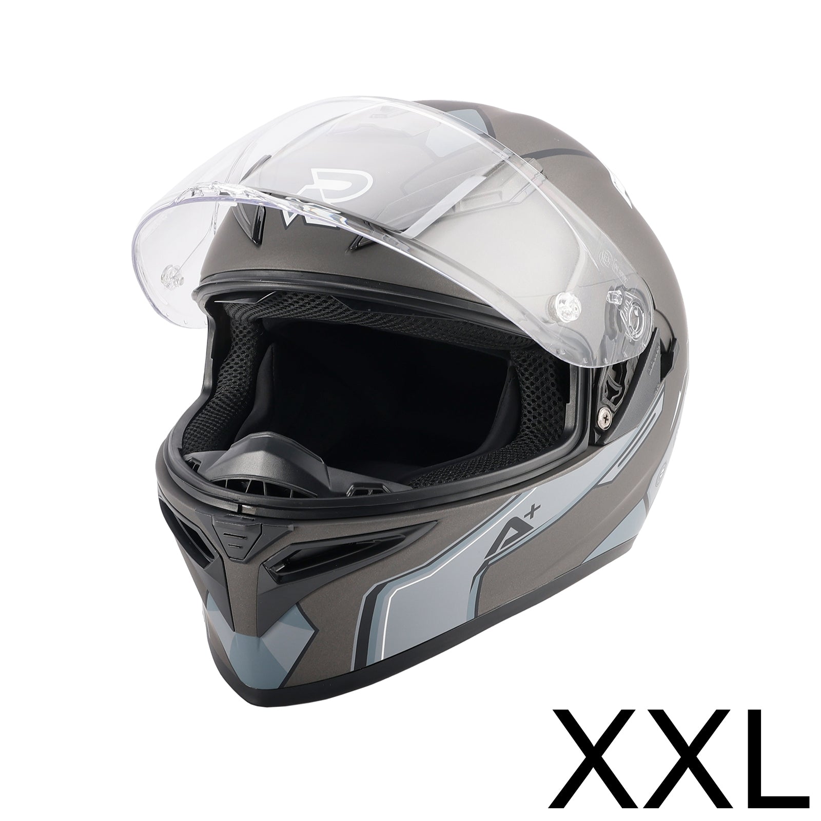 DOT Motorcycle Helmet Adult Street Full Face Gray White
