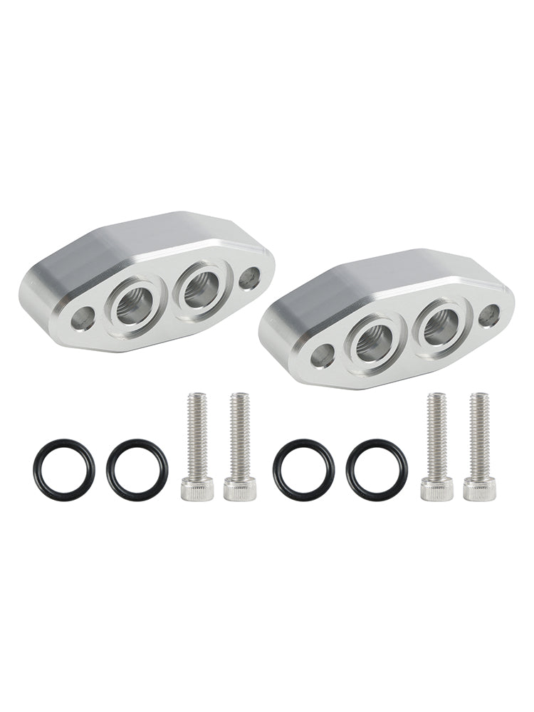 2 Pack Oil Cooler Adapter -6AN ORB Oring In/Out Port Plate LS1 LSX LS3 LS LS2