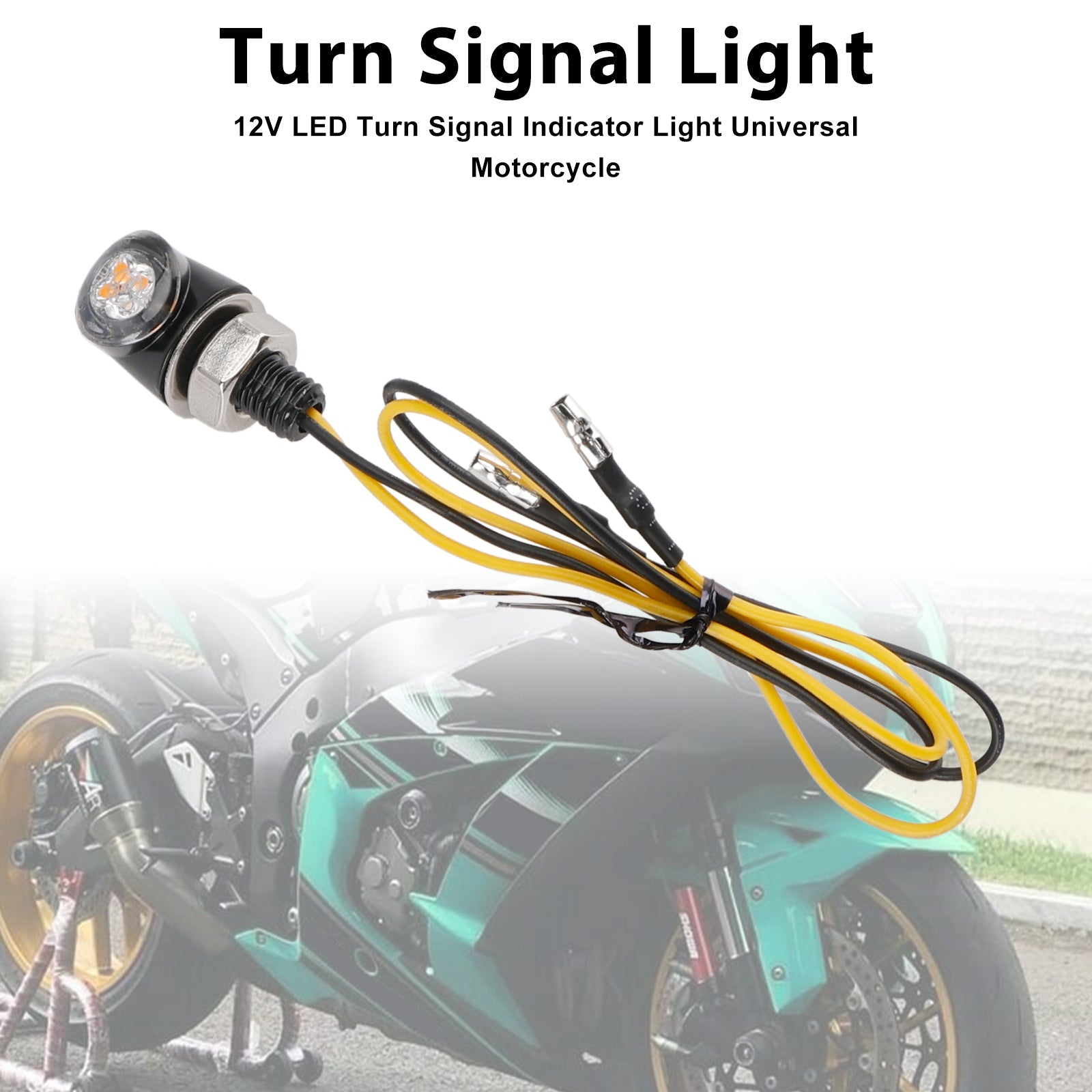 12V LED Turn Signal Indicator Light 8mm Universal Motorcycle For Honda