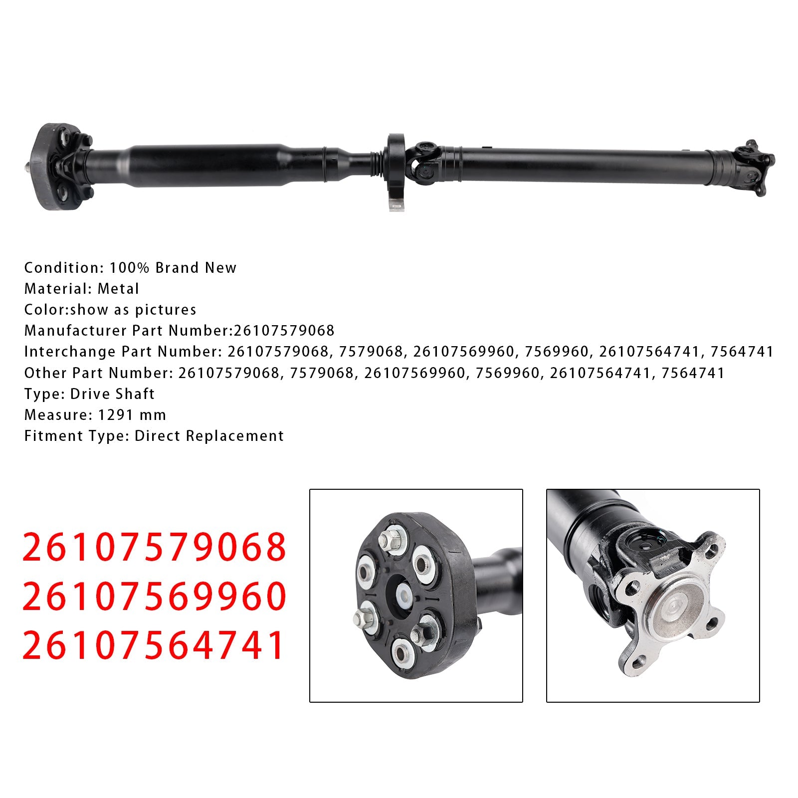 BMW X3 E83 2.0D Propshaft Drive Shaft 26107579068 26107569960 26107564741
