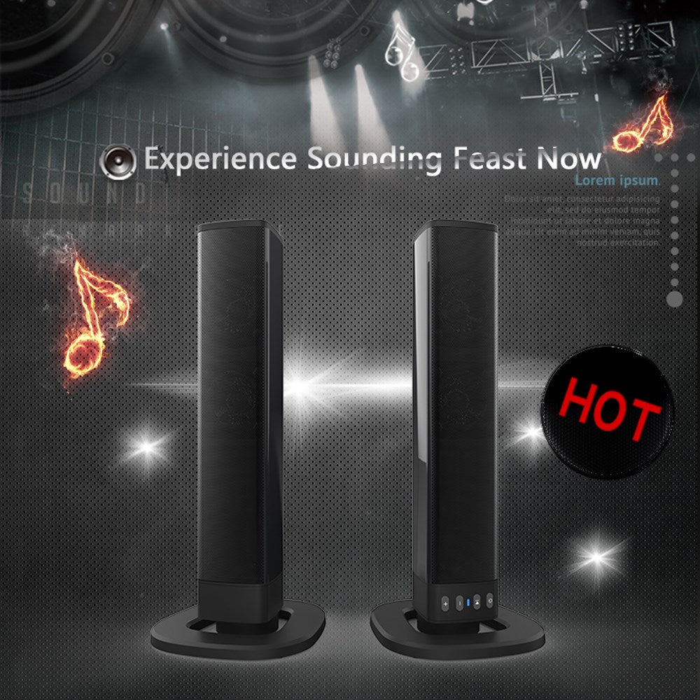 Portable Surround Sound Bar Wireless Subwoofer 2 Speaker System TV Home Theater