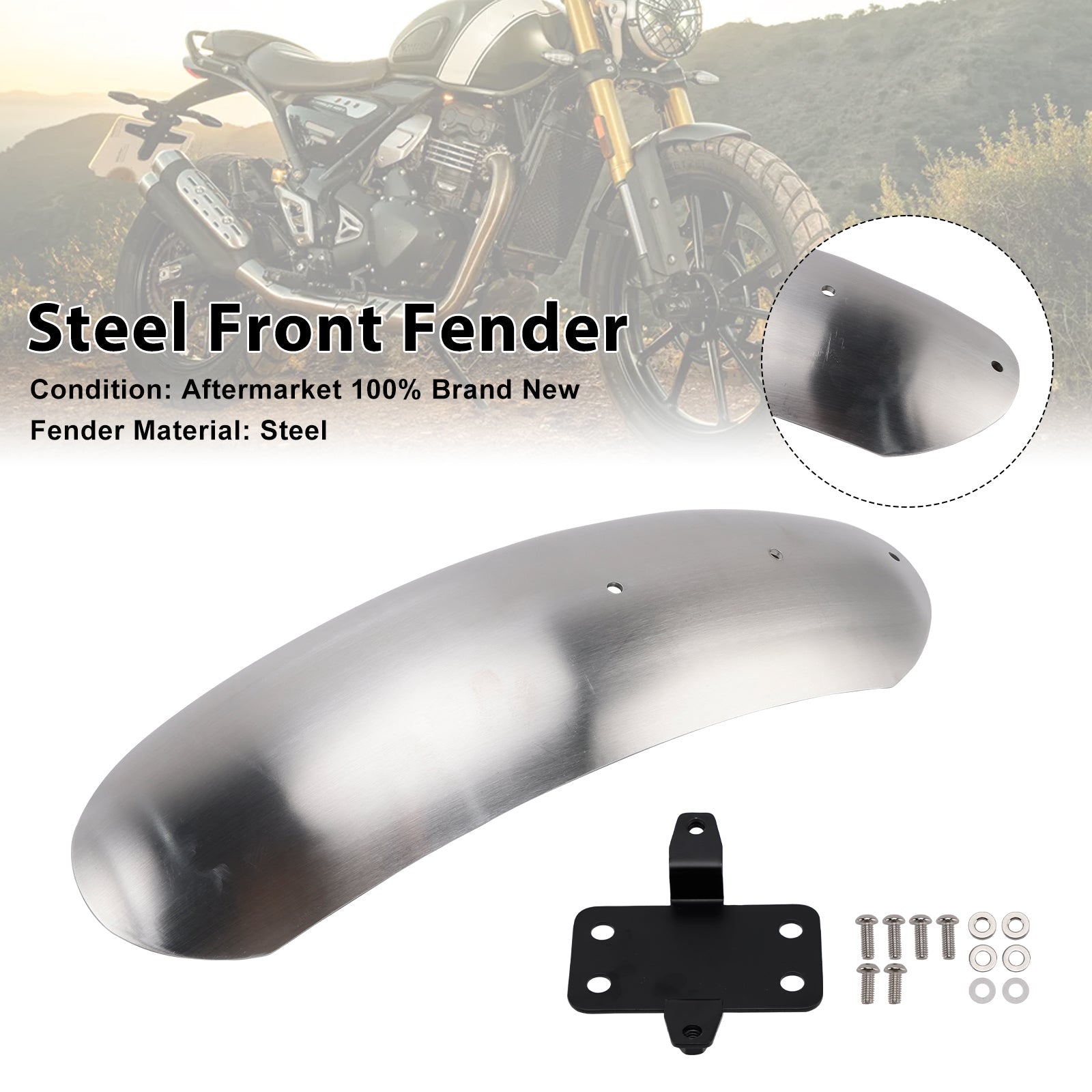 2023-2025 Scrambler 400X Steel Front Fender Mudguard