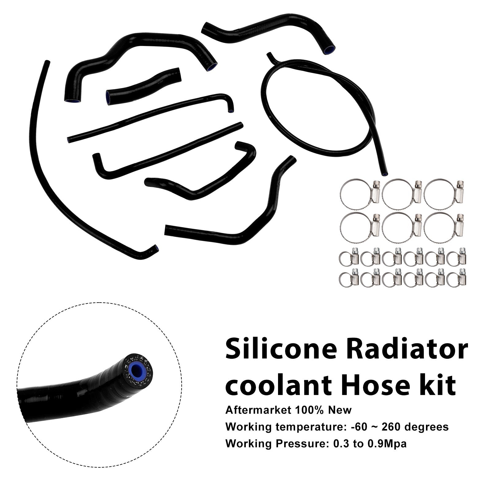 2017-2025 Suzuki GSX-S750/Z Silicone Radiator coolant Hose kit