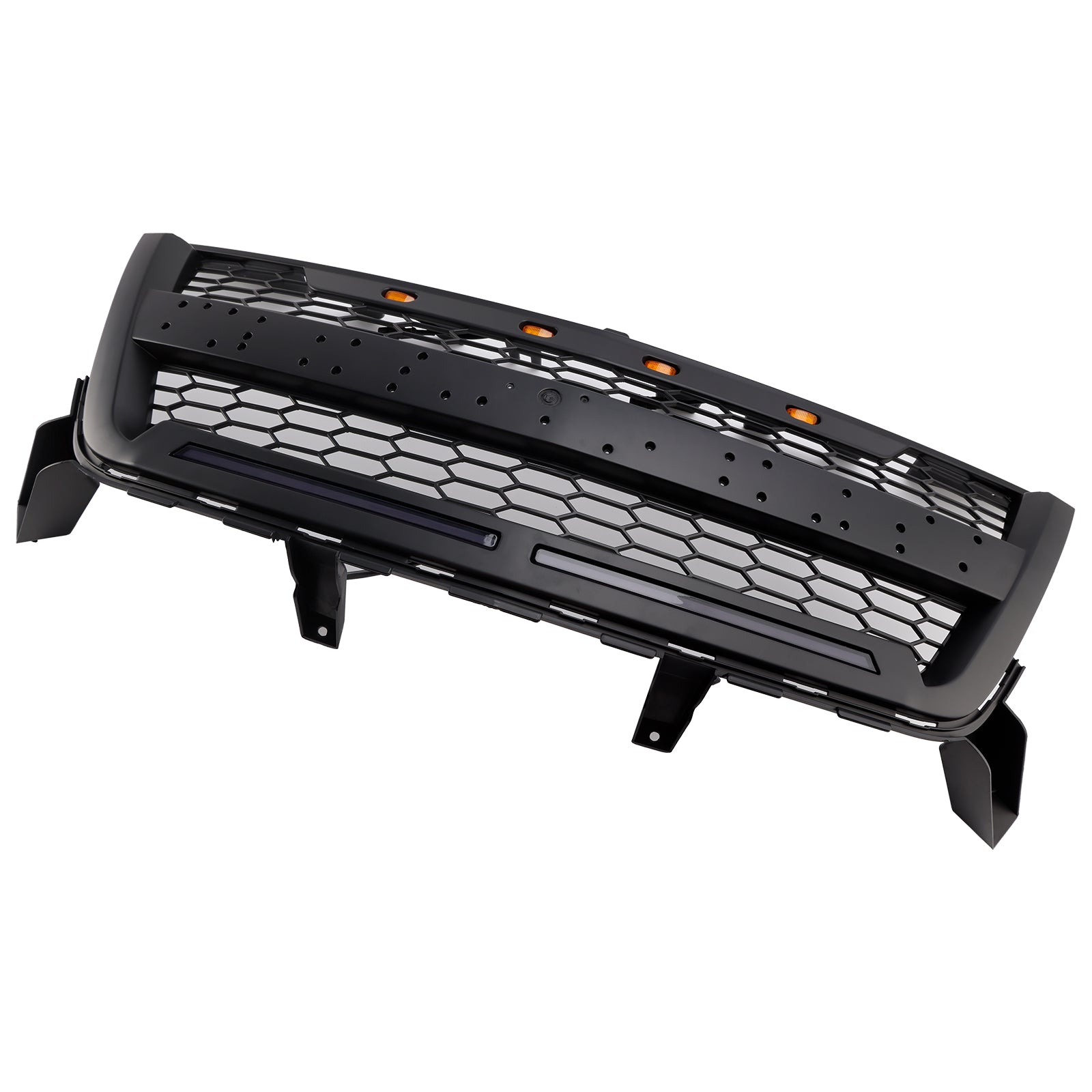 Matte Black Front Bumper Grille Grill Fit Chevy Colorado 2016-2020 W//LED