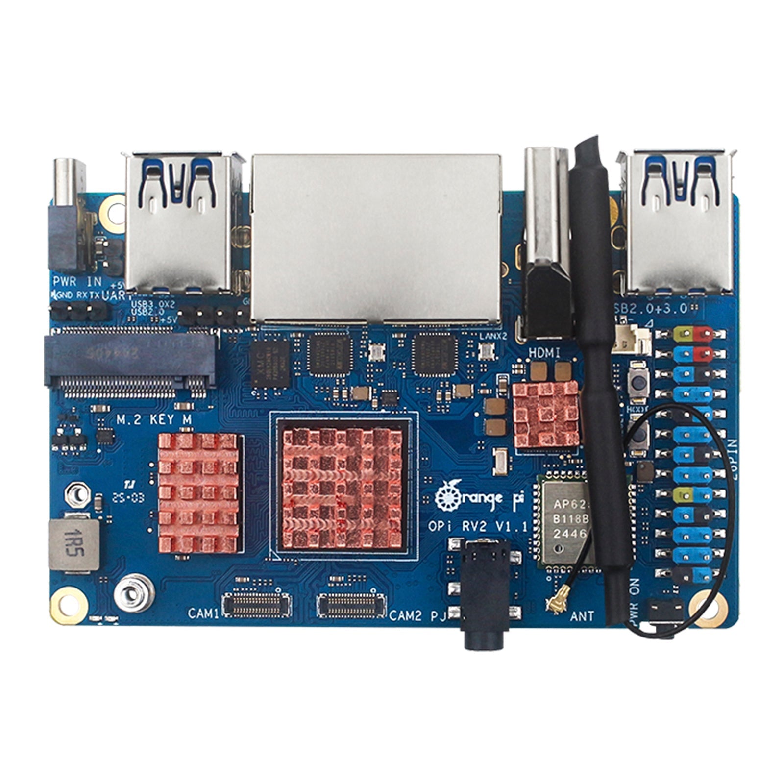 Radiator Orange Pi RV2 Development Board Pure Copper Heat Sink Adhesive Cooler