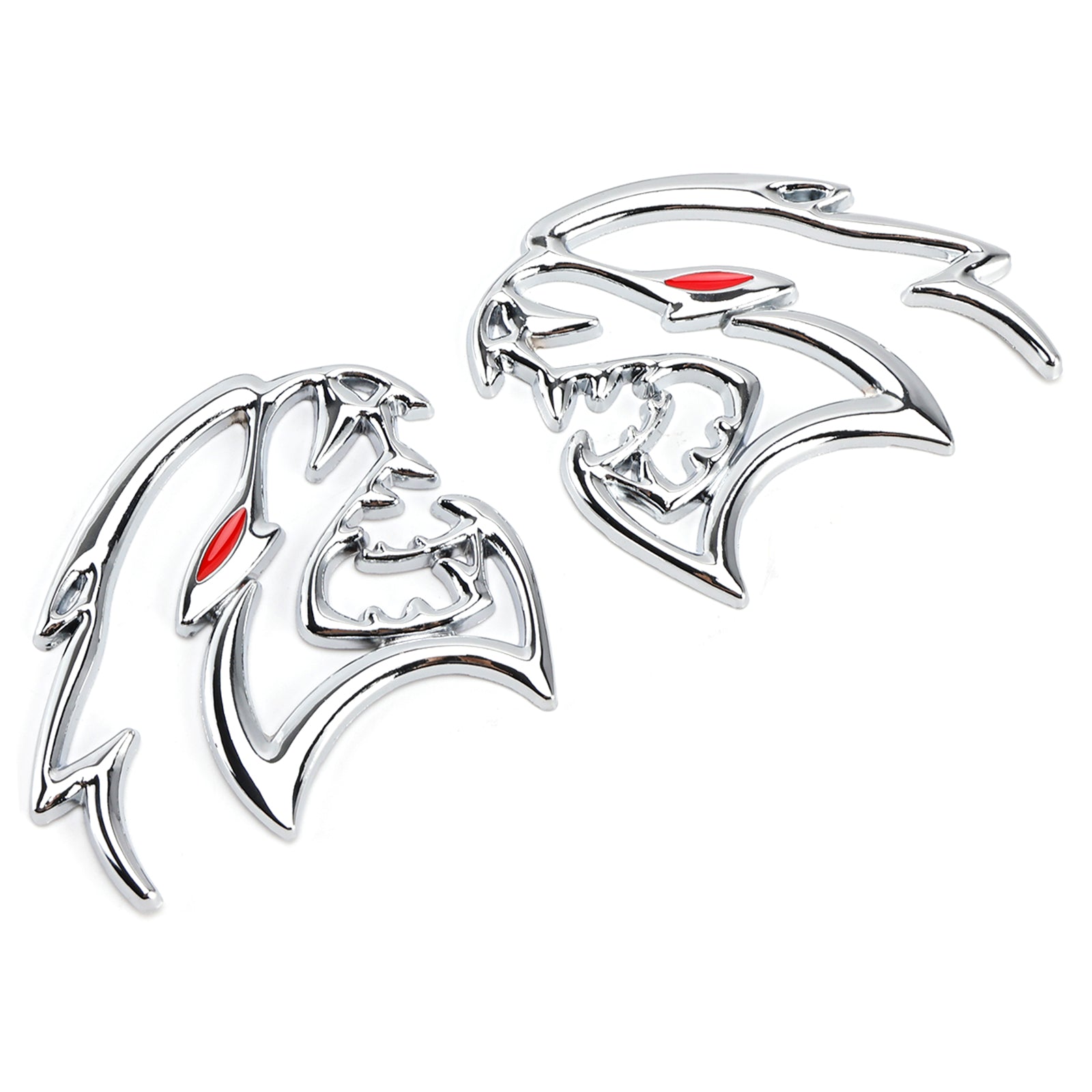 2x Hellcat Fender Side Emblem Badge Decal for SRT Hellcat Silver
